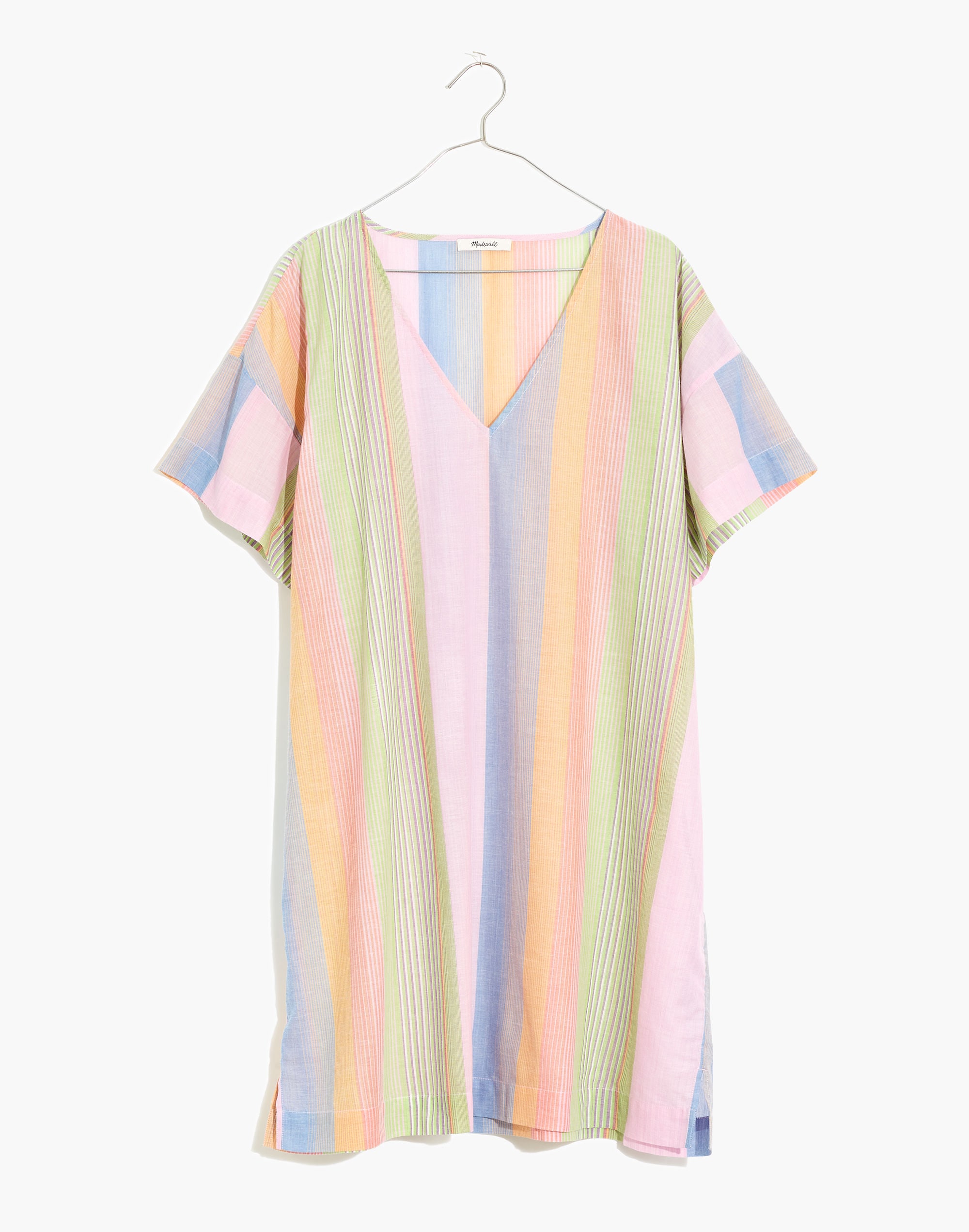 Cover-Up Tunic Dress in Rainbow Stripe
