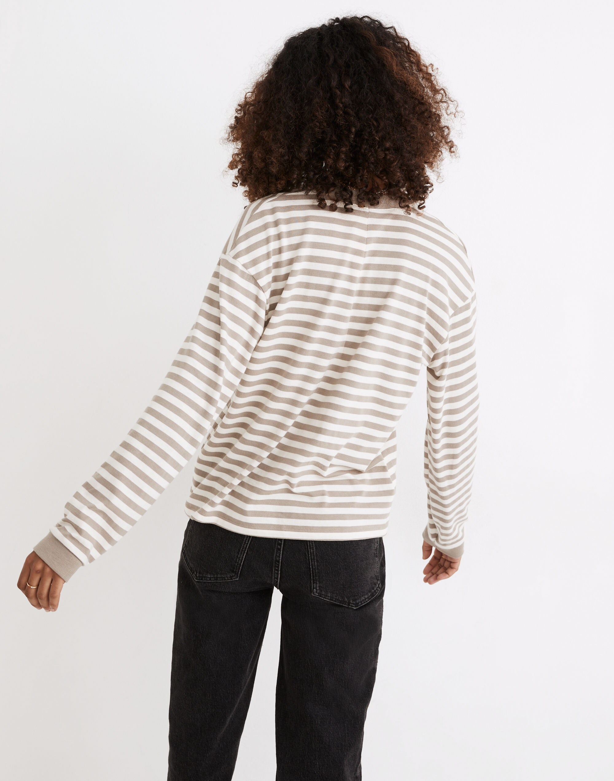 Supima&reg; Cotton Essential Long-Sleeve Tee in Stripe