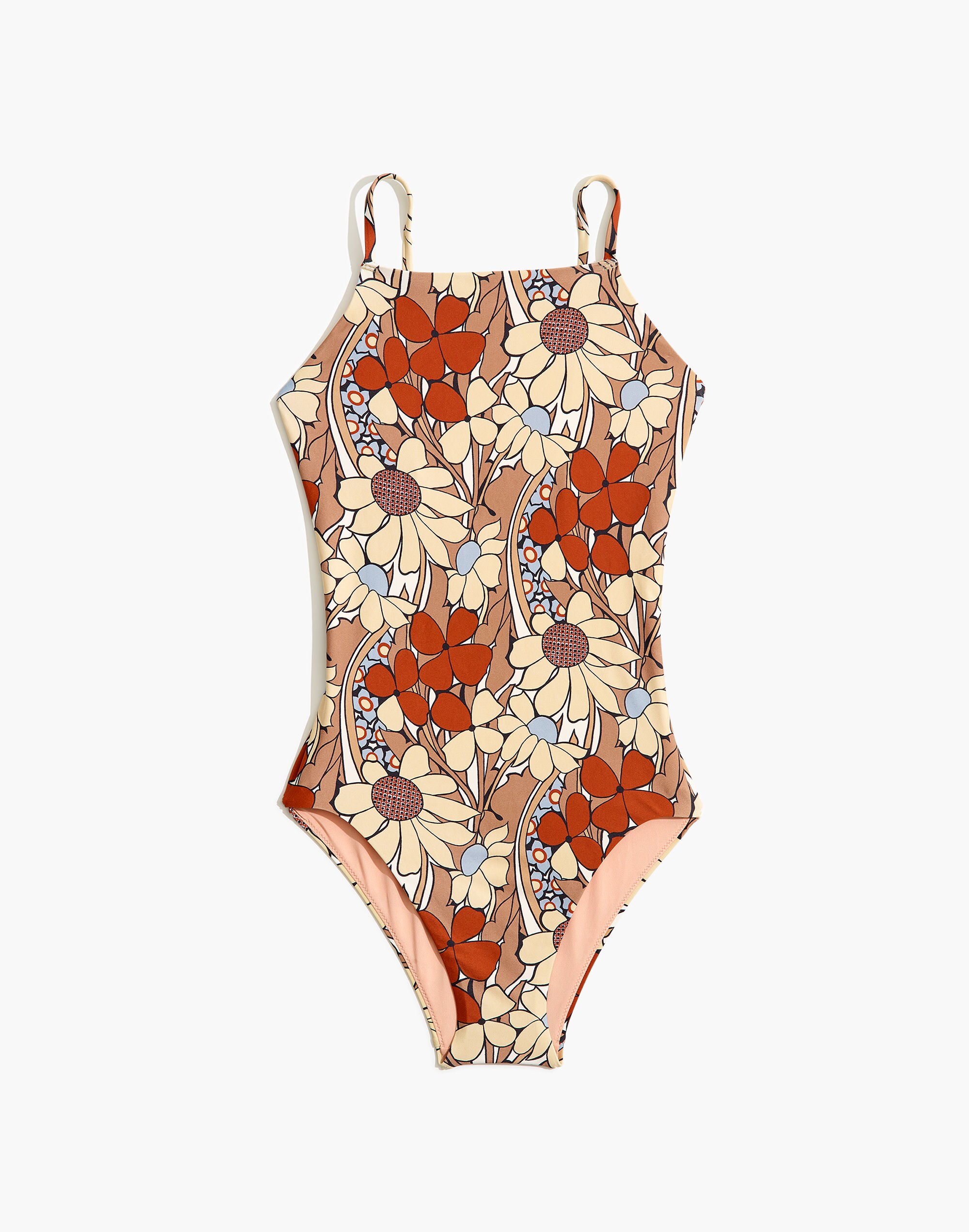 Madewell Second Wave High-Neck One-Piece Swimsuit in Daydream Floral