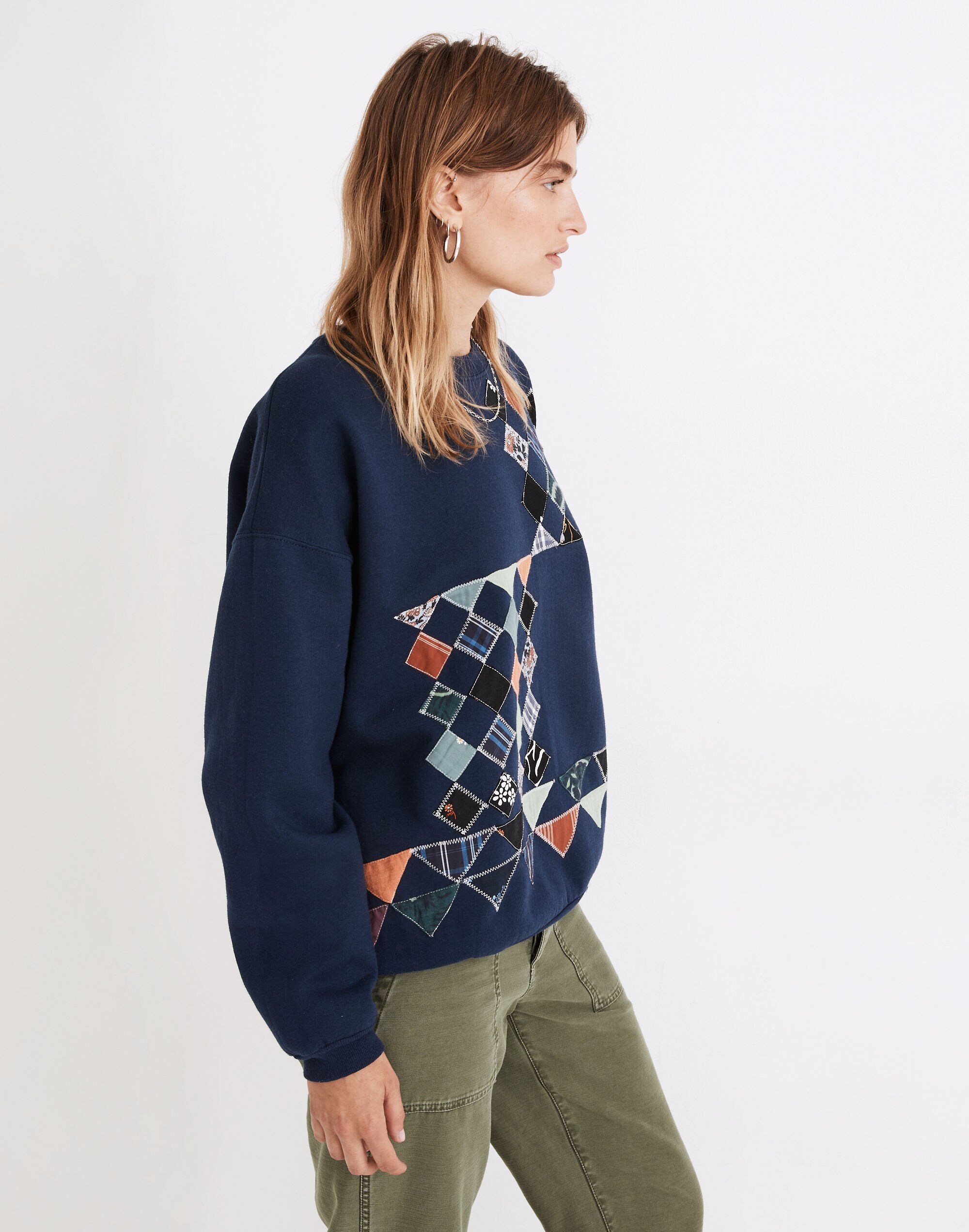 Madewell x The Falls Patchwork Sweatshirt in Navy