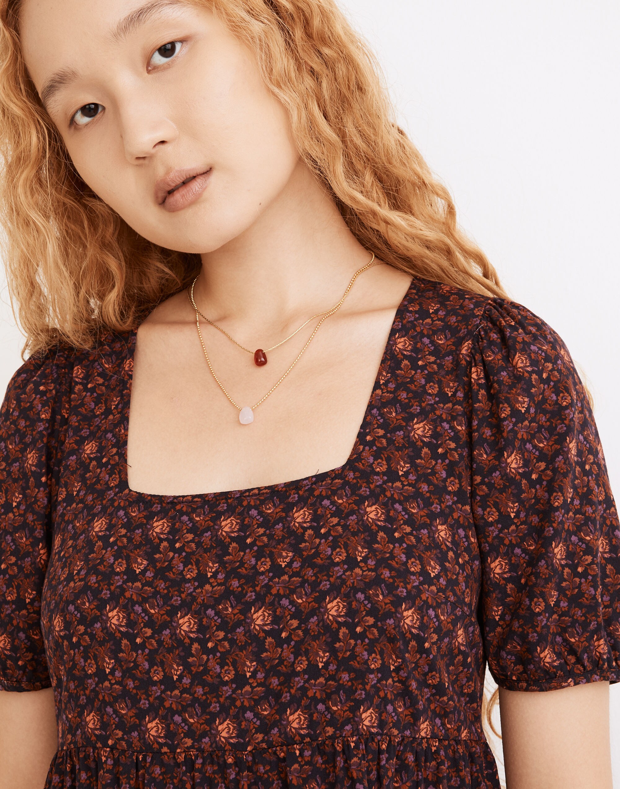 Aidy Square-Neck Tiered Midi Dress in Orchard Floral