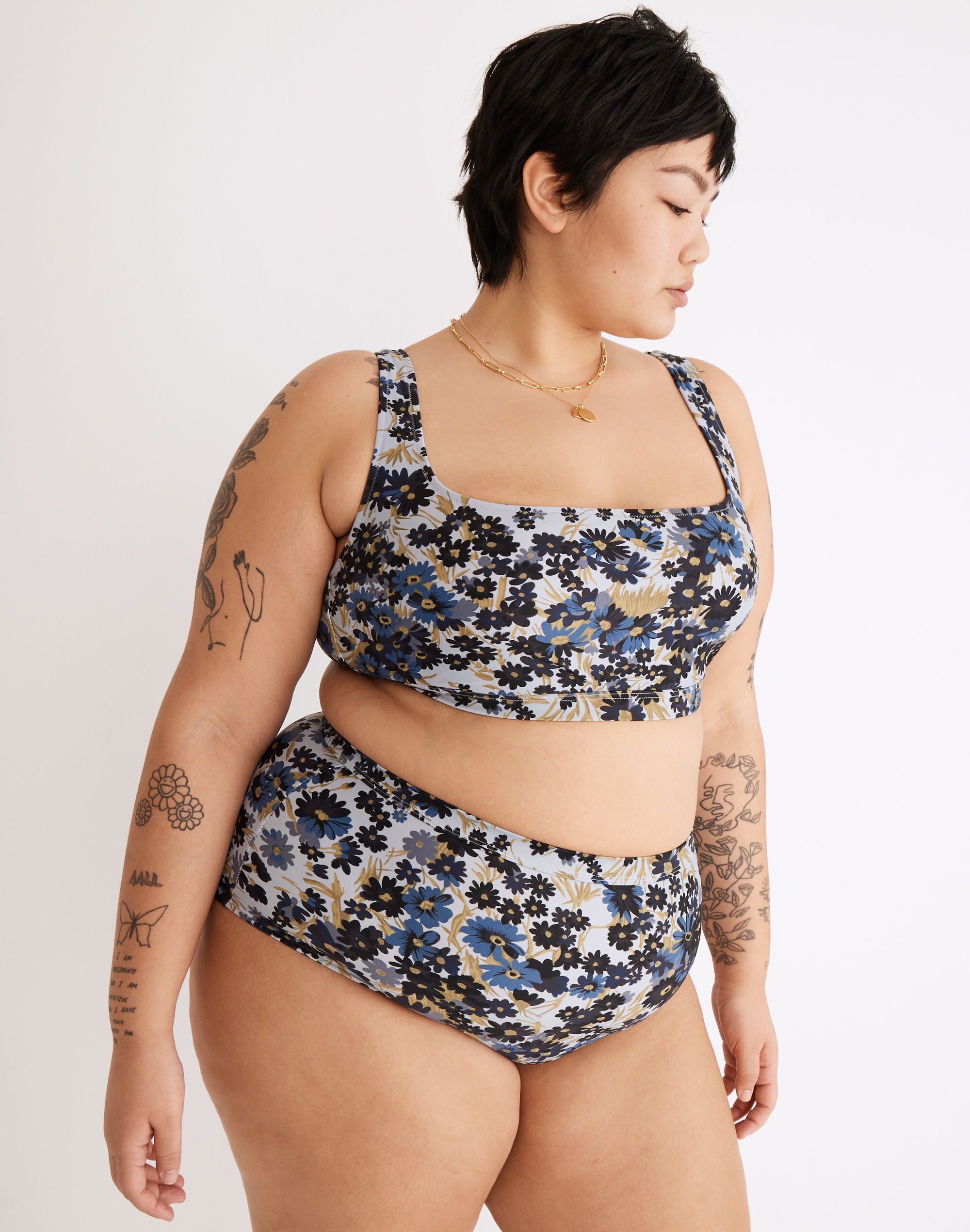 Plus Madewell Second Wave Balconette Bikini Top in Daisy Reverie