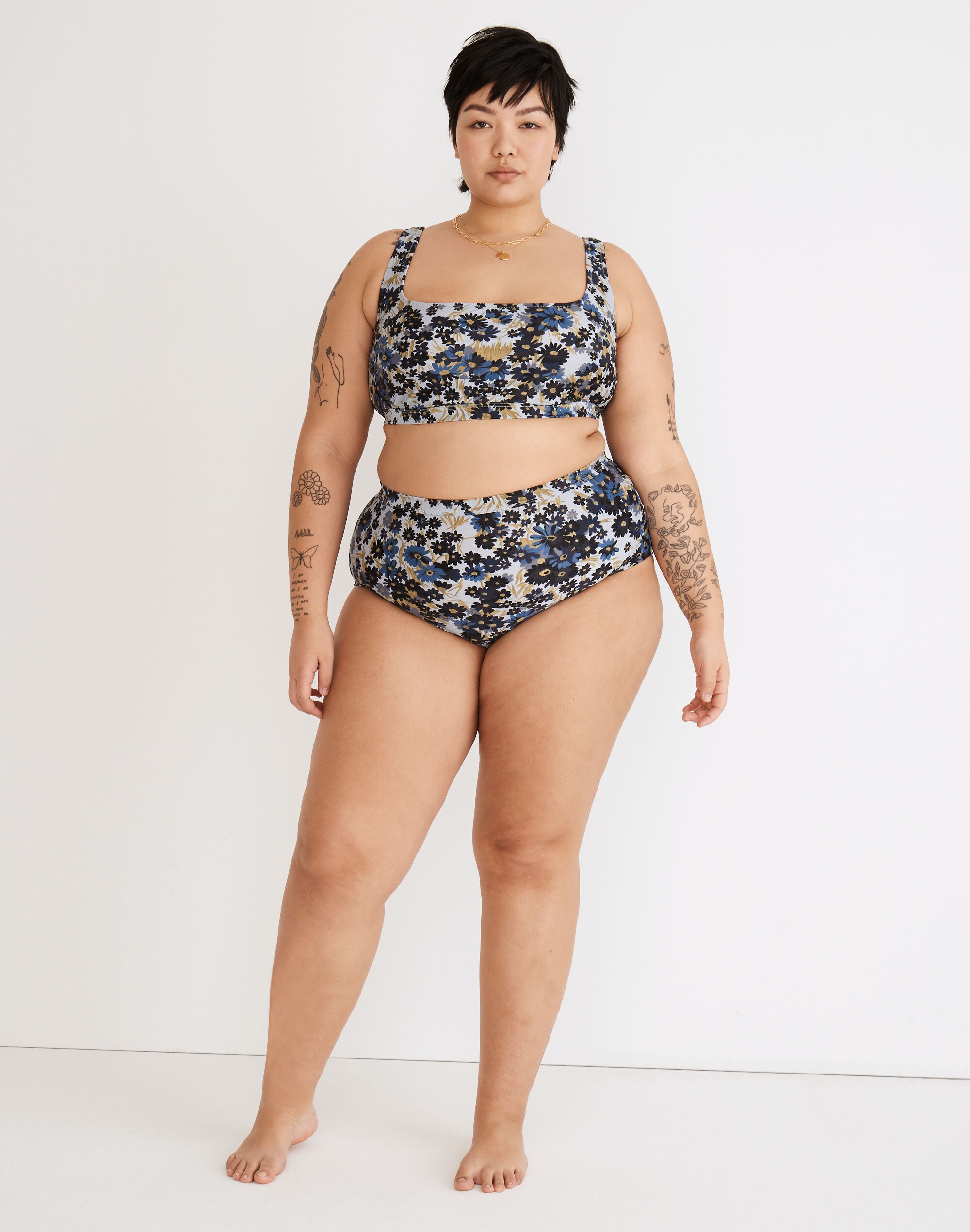 Plus Madewell Second Wave Balconette Bikini Top in Daisy Reverie