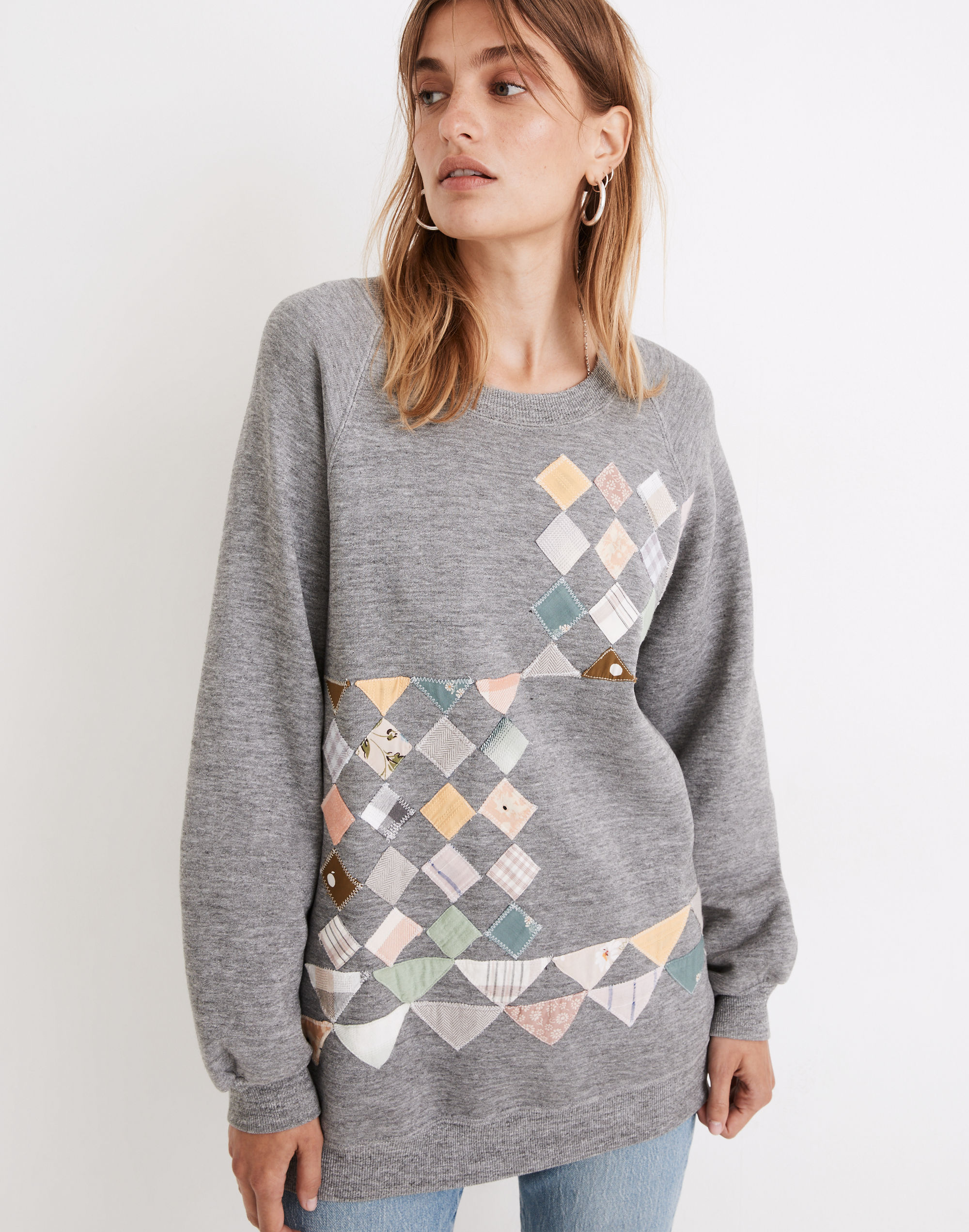 Madewell x The Falls Patchwork Sweatshirt in Grey