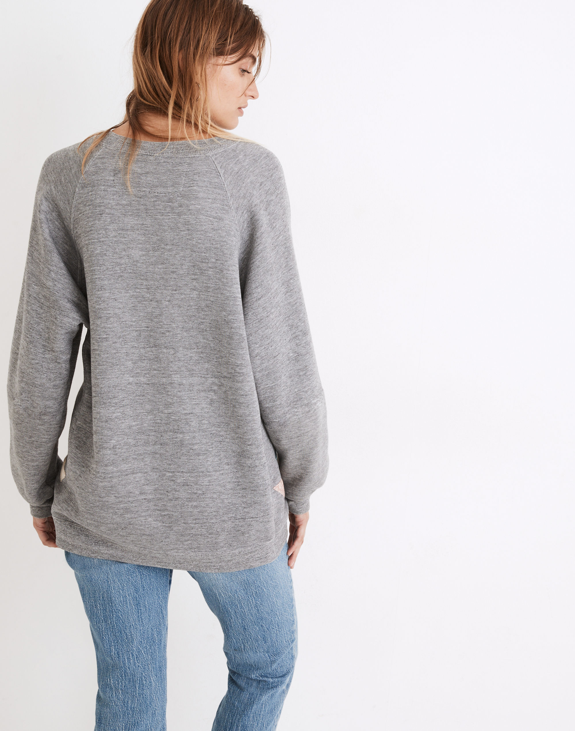 Madewell x The Falls Patchwork Sweatshirt in Grey