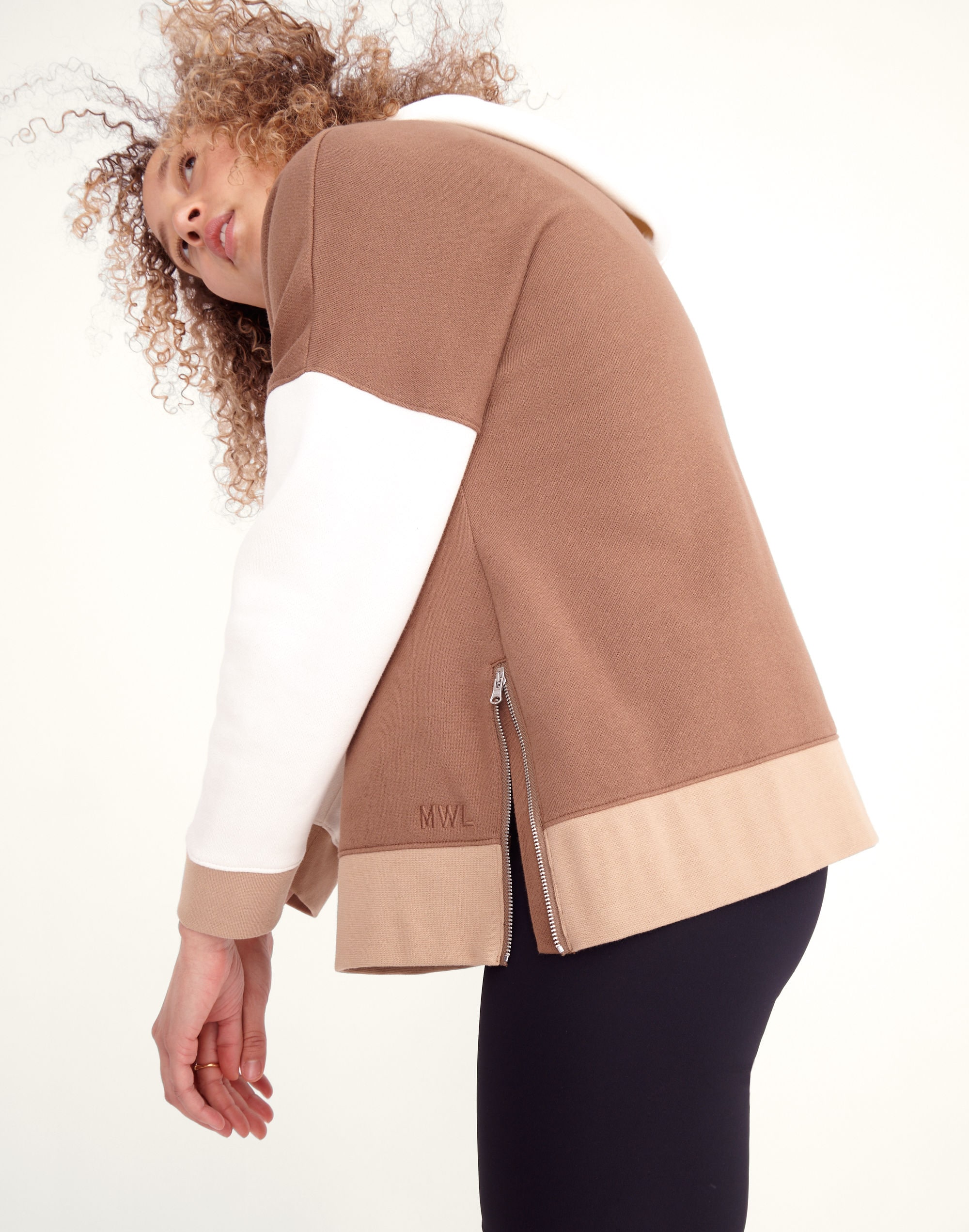 MWL Betterterry Side-Zip Hoodie Sweatshirt in Colorblock