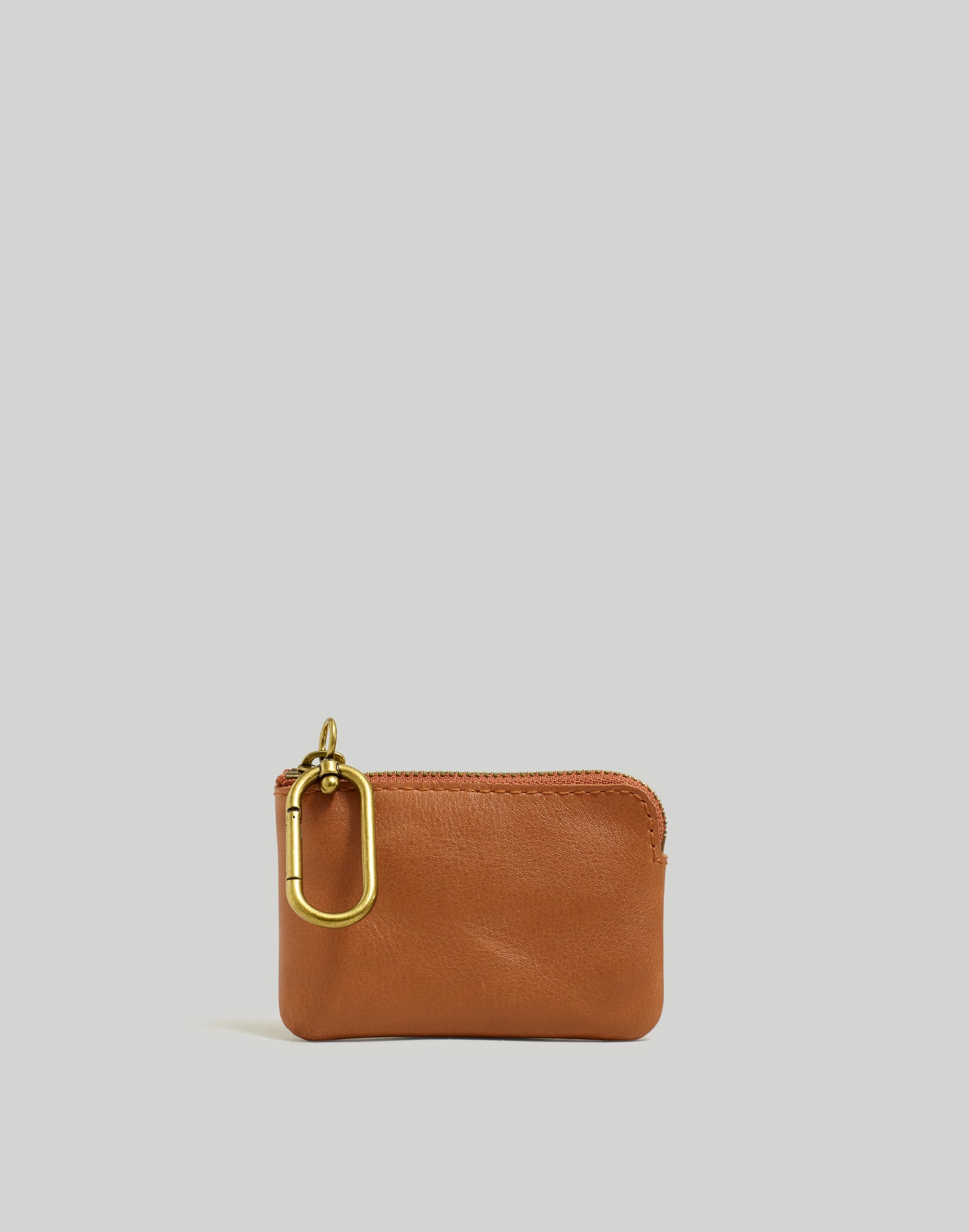 Mw The Leather Carabiner Mini Pouch In Brown