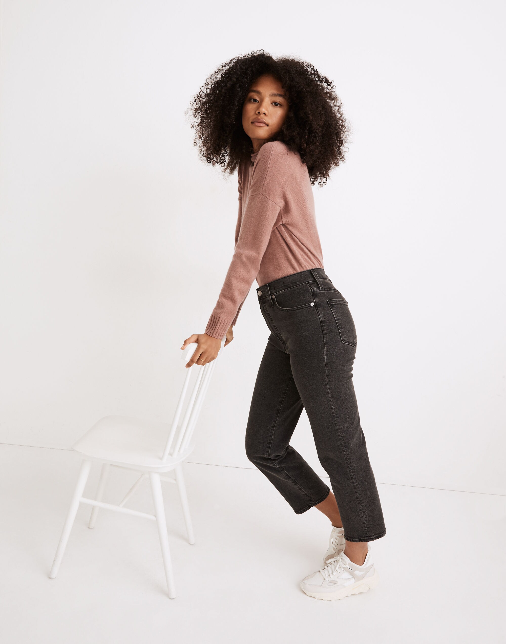 The Perfect Vintage Straight Crop Jean in Lunar Wash