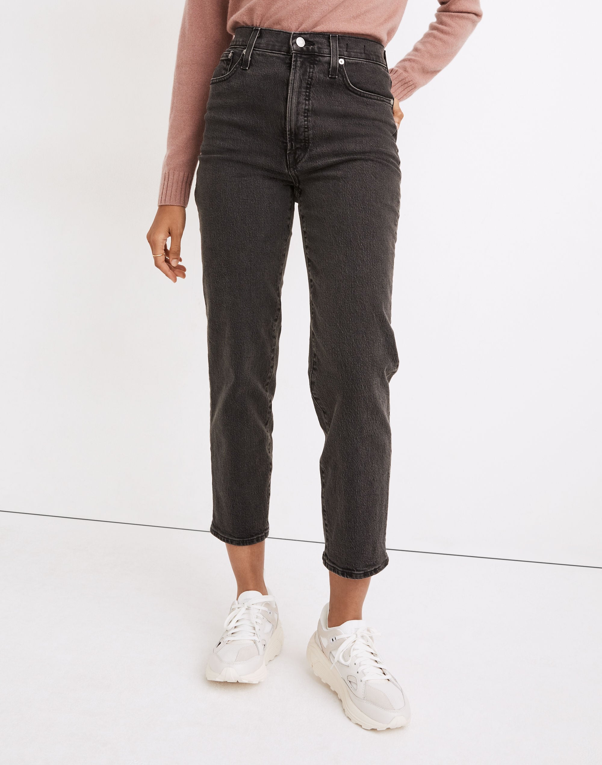 The Perfect Vintage Straight Crop Jean in Lunar Wash