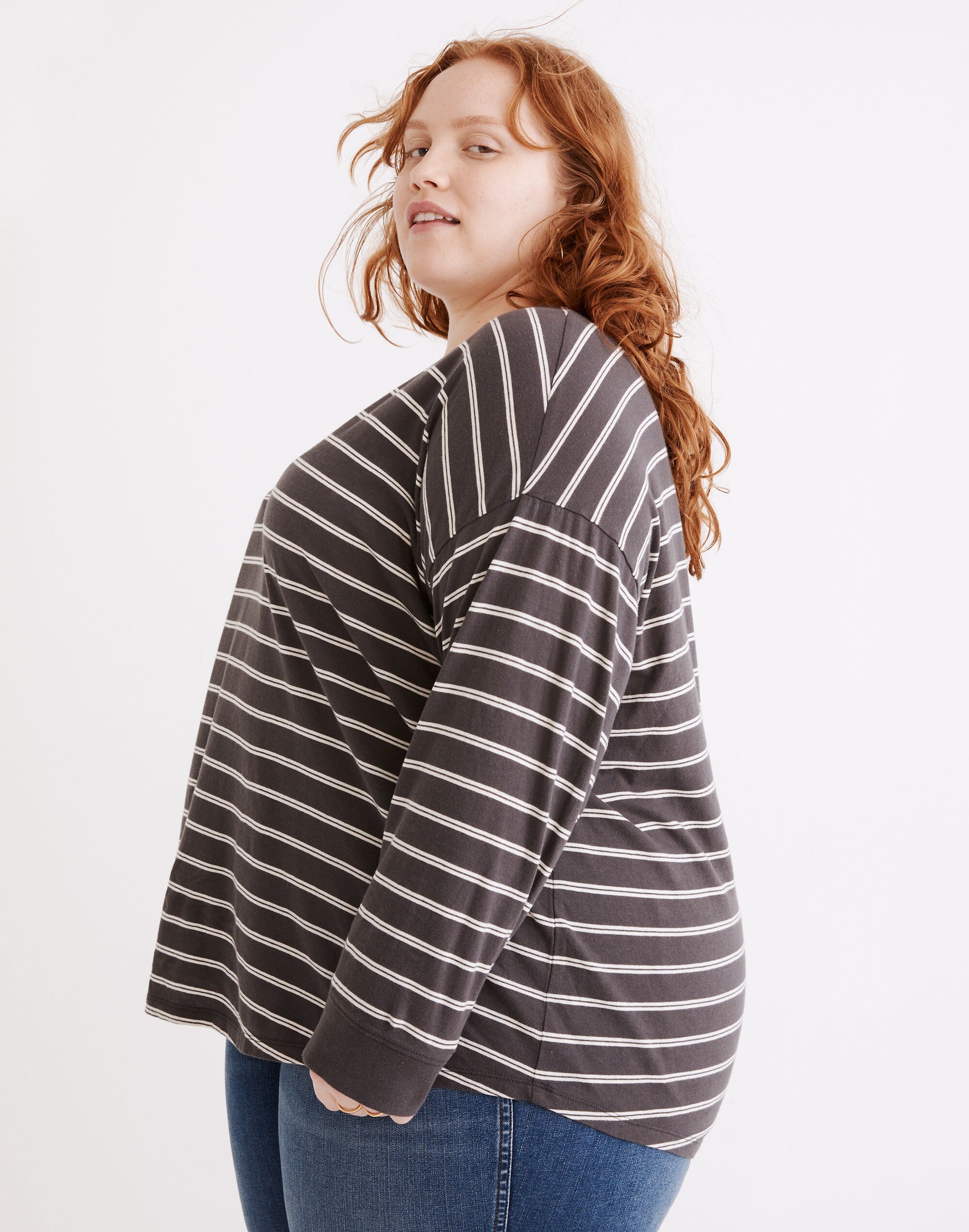 Plus Softfade Cotton V-Neck Relaxed Tee