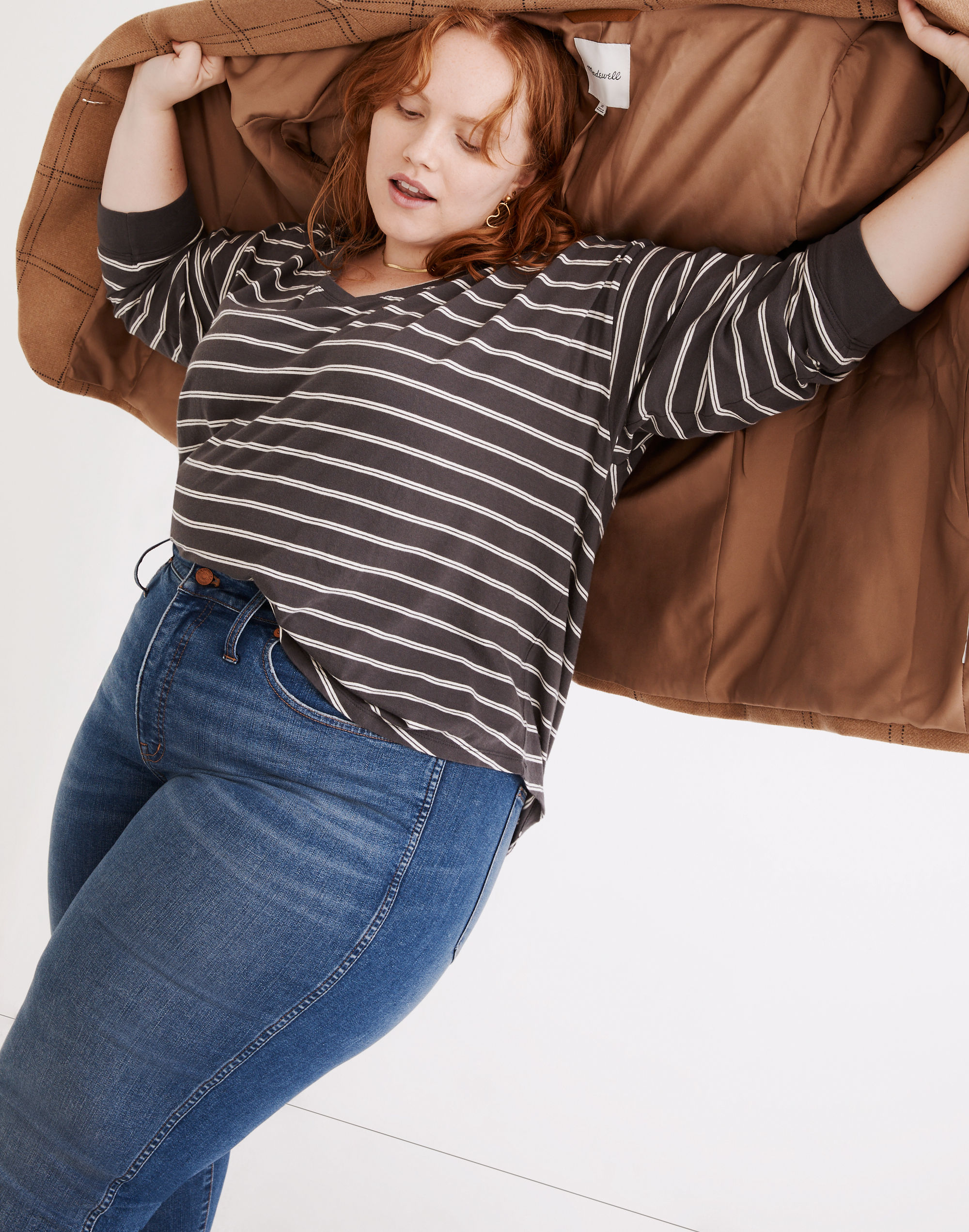 Plus Softfade Cotton V-Neck Relaxed Tee