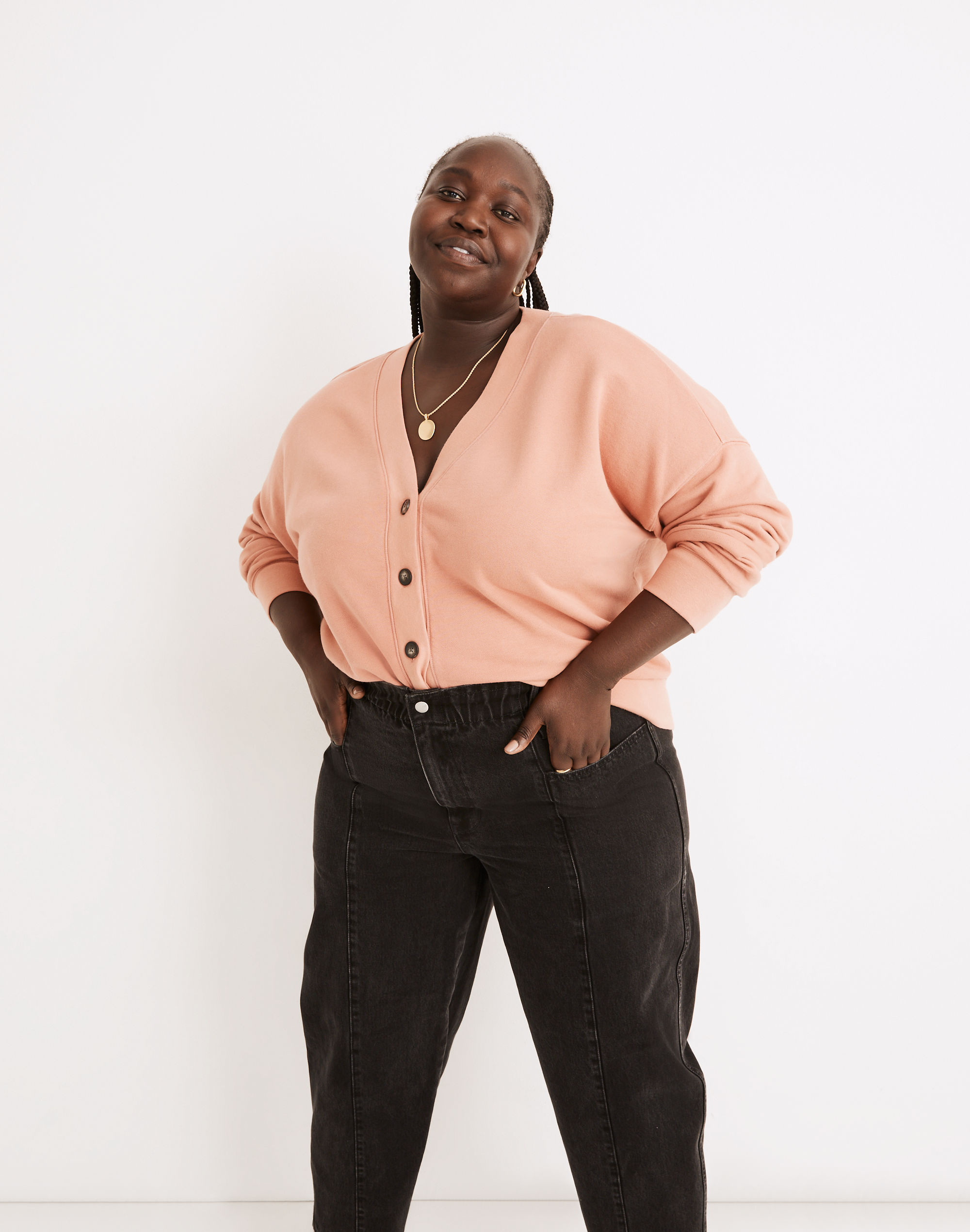 Plus (Re)sourced Cotton Cardigan Sweatshirt