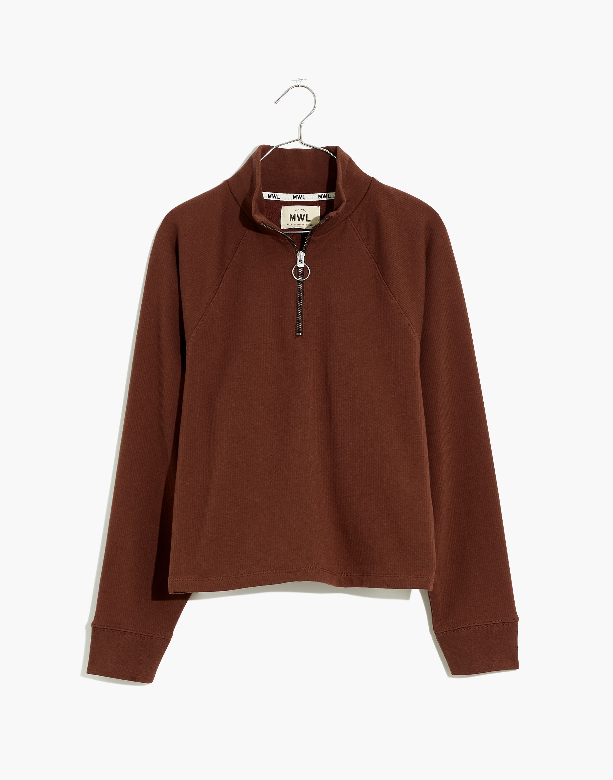 Plus MWL Ribbed Half-Zip Raglan Sweatshirt