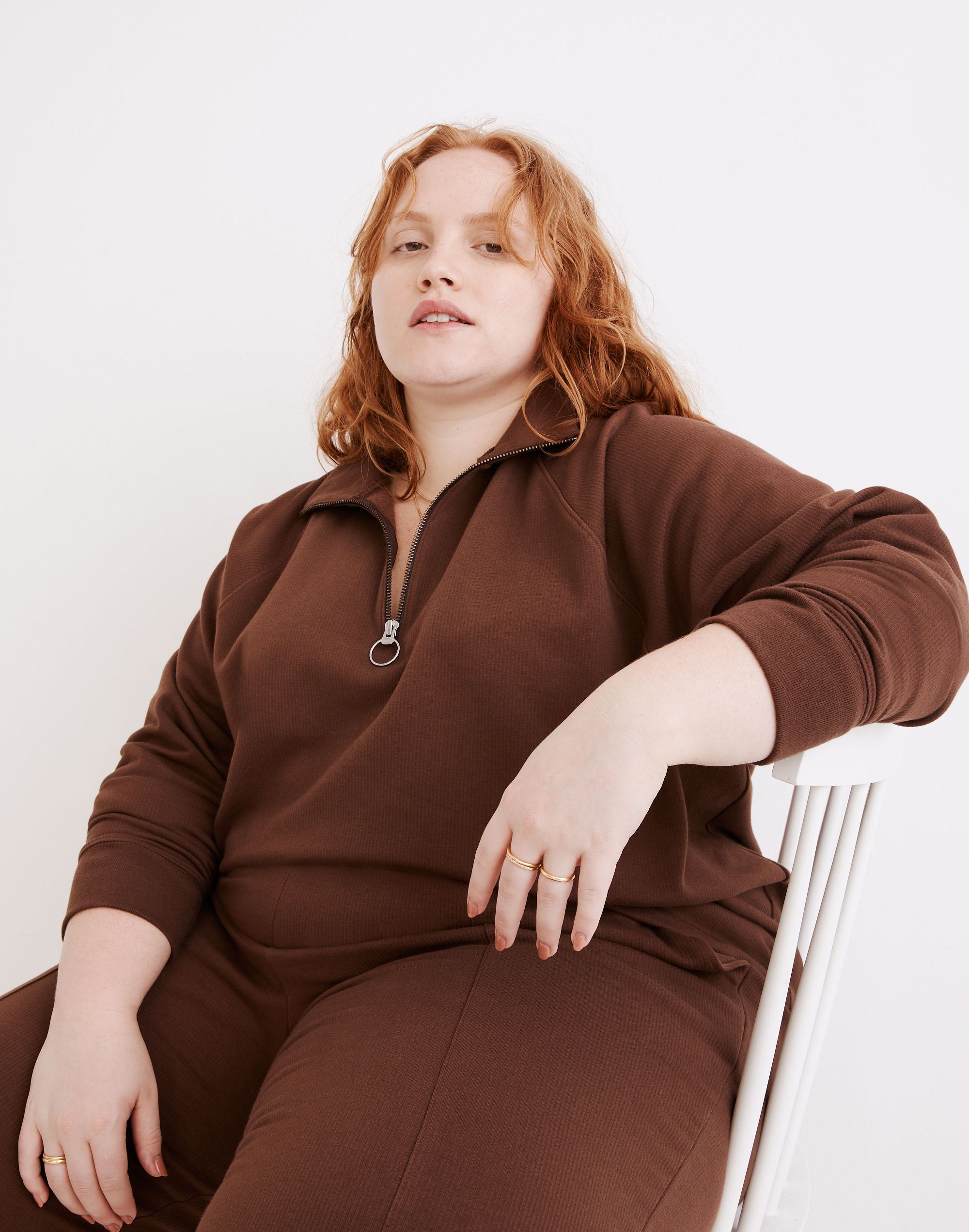 Plus MWL Ribbed Half-Zip Raglan Sweatshirt