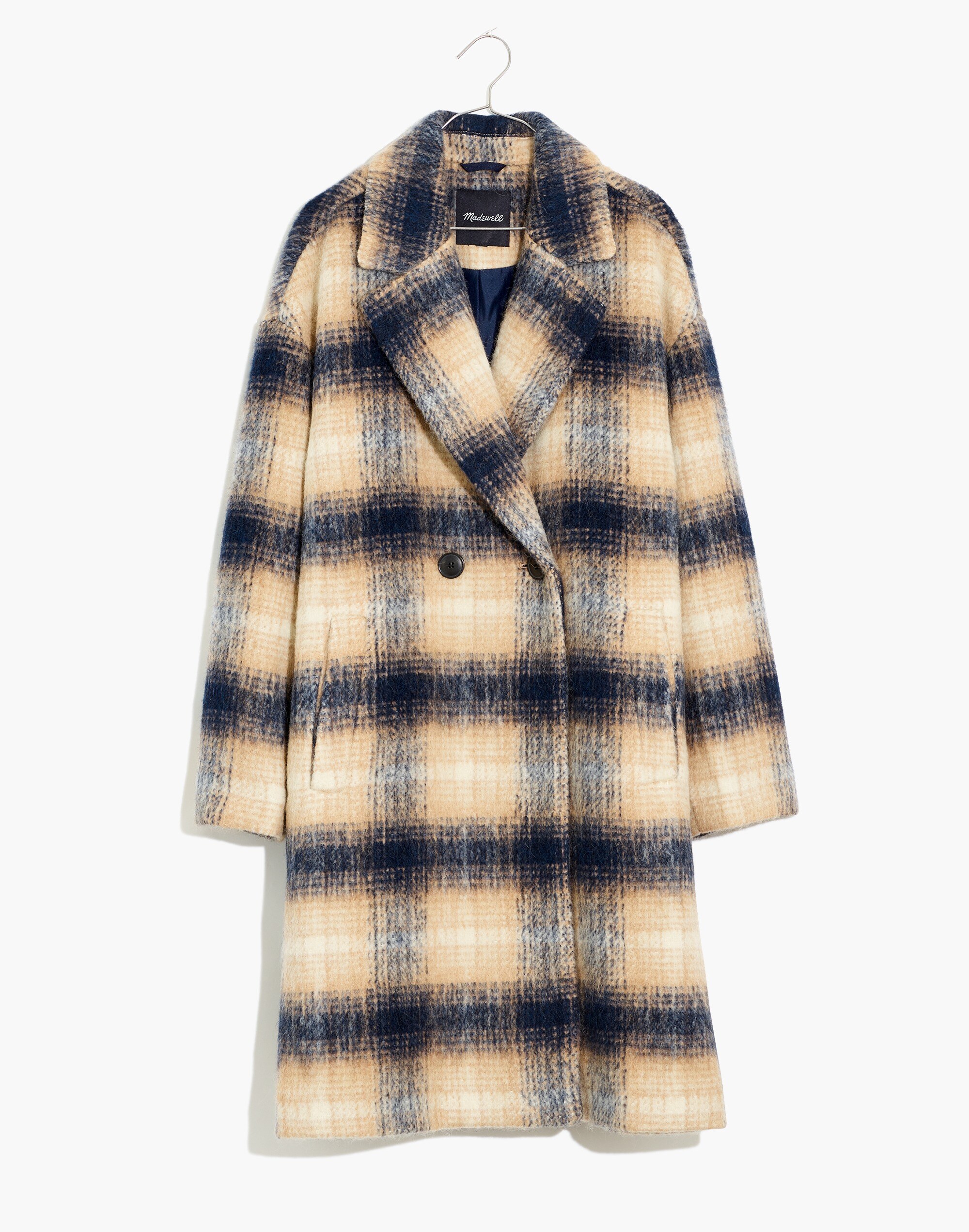 Plus Courton Cocoon Coat in Plaid