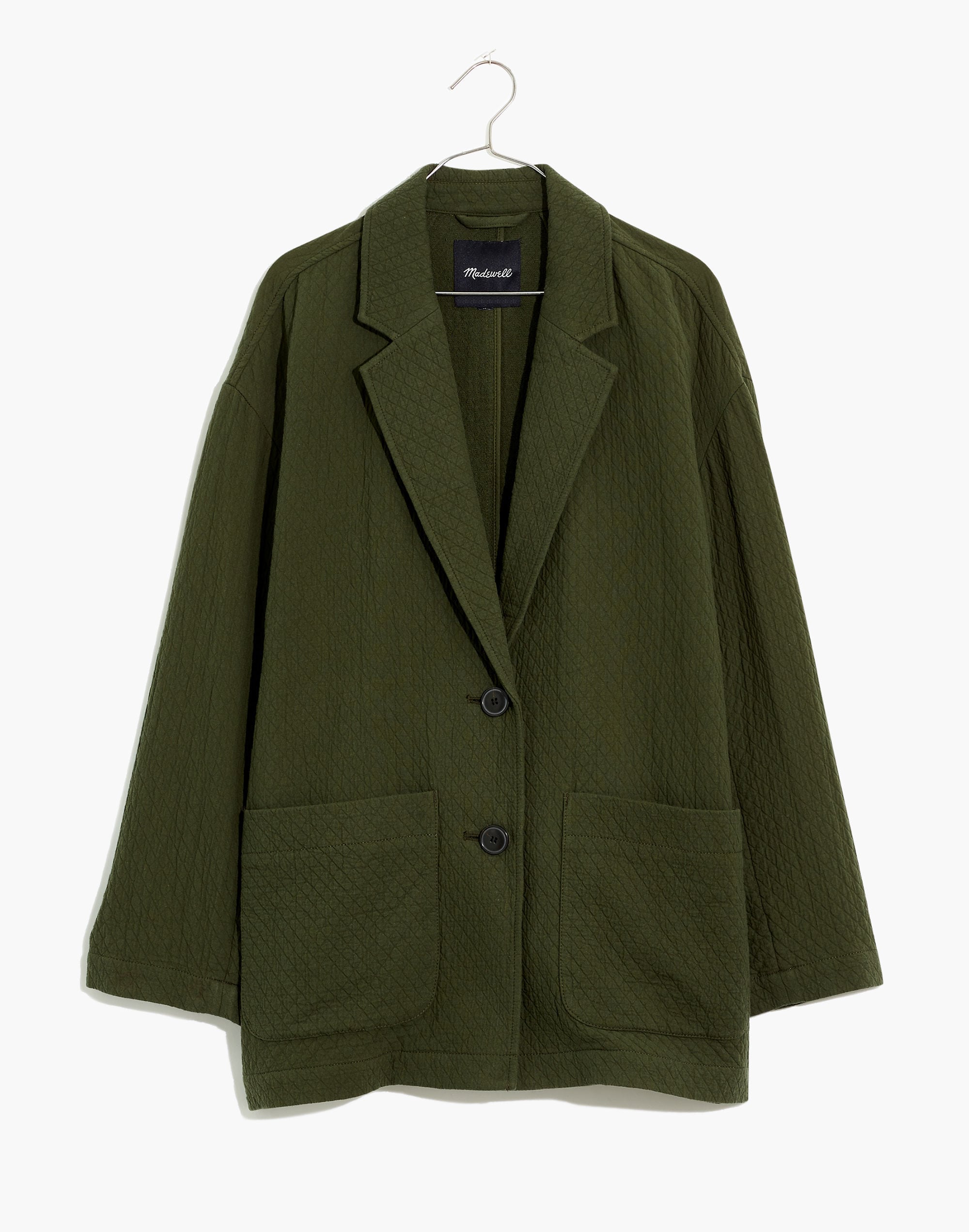 Plus Diamond Jacquard Shaw Blazer