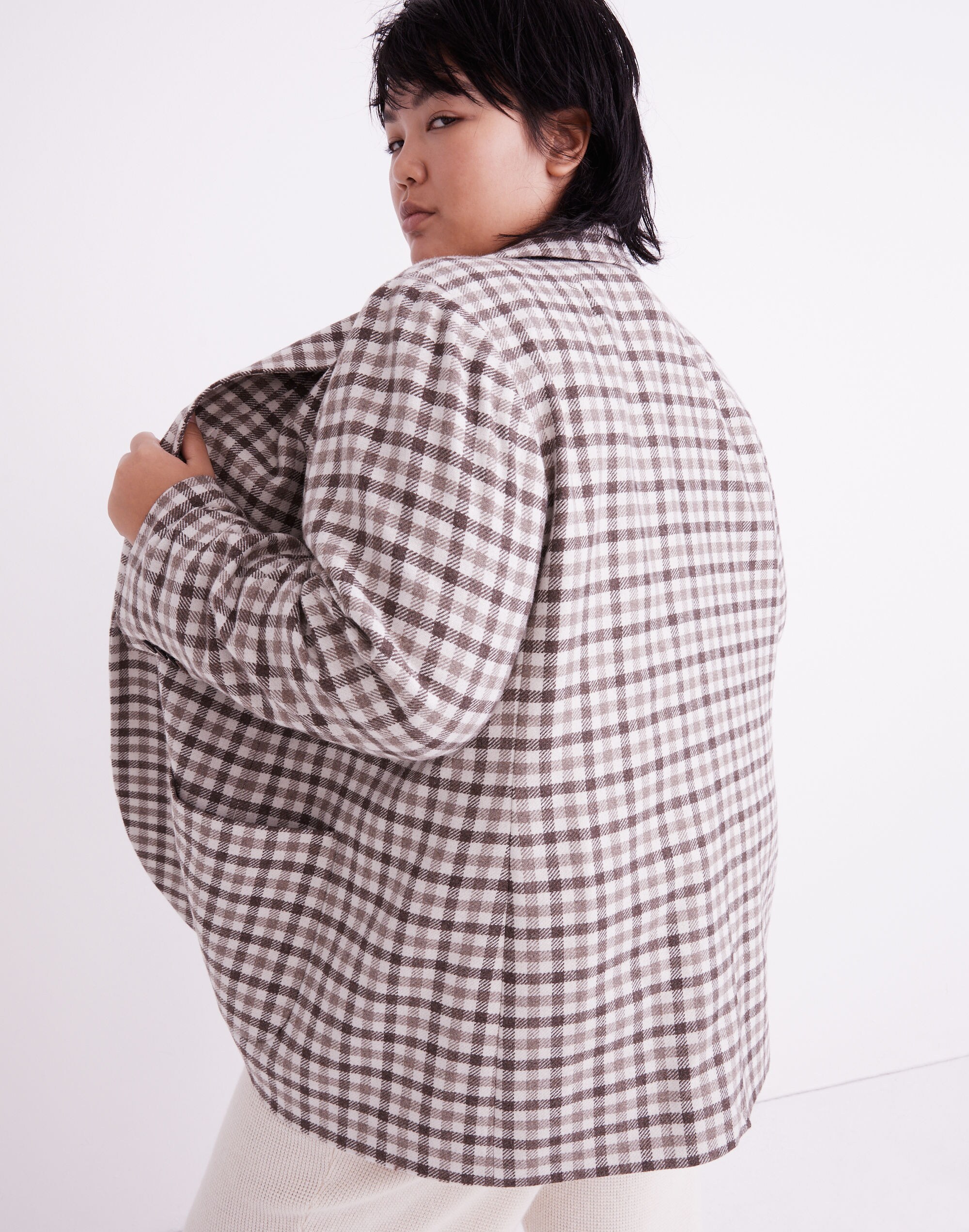 Plus Larsen Blazer in Undyed Check