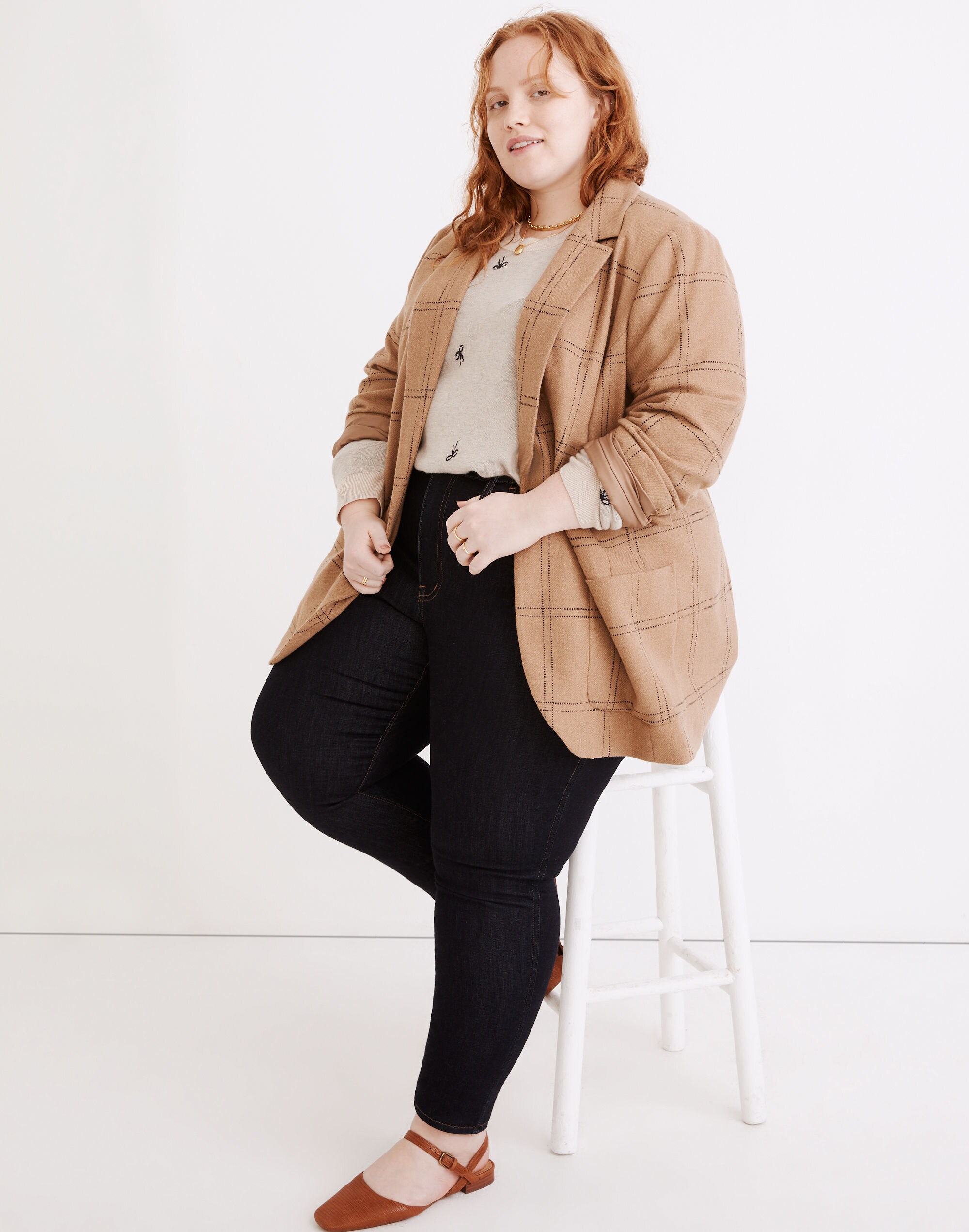 Plus Larsen Blazer in Windowpane