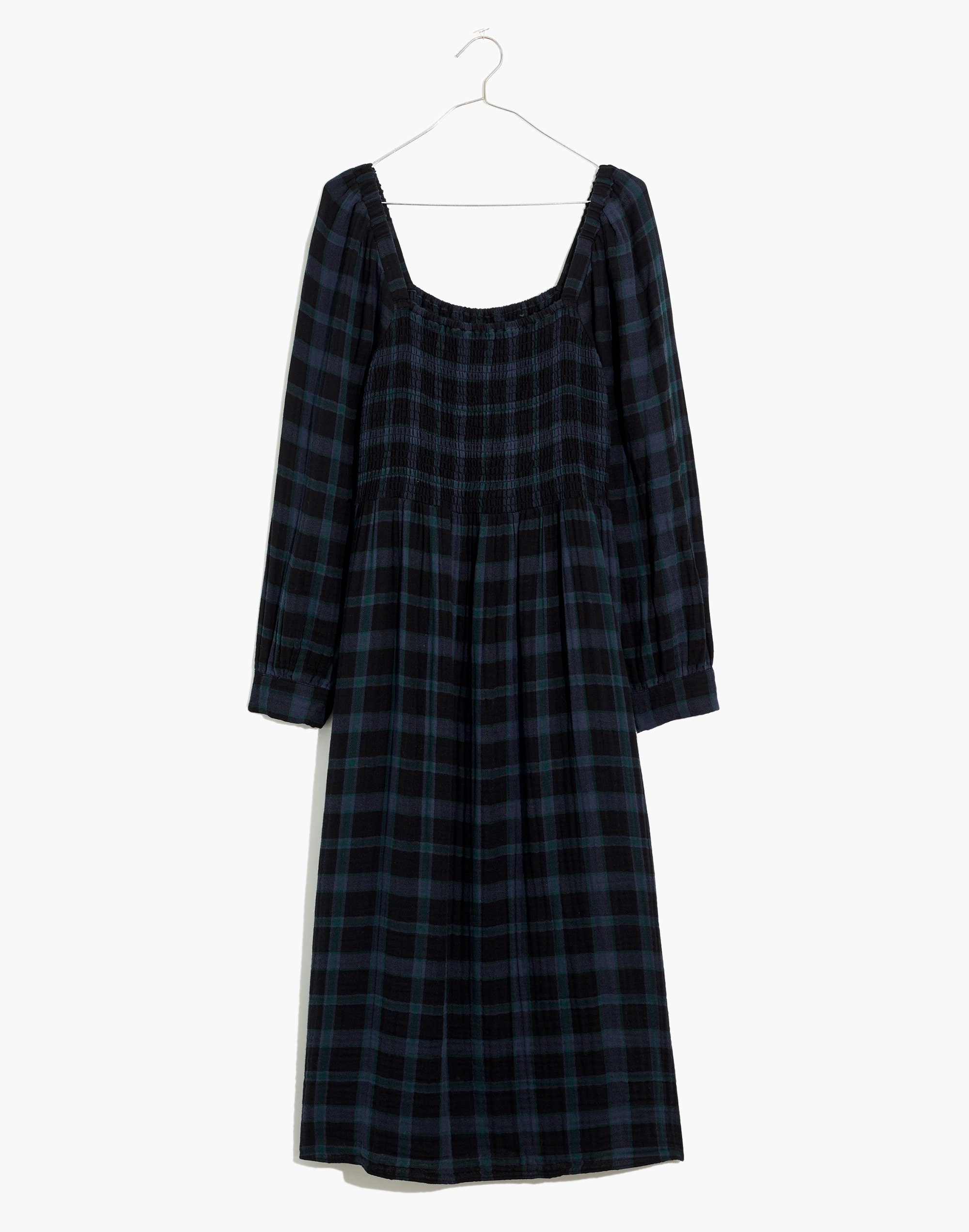 Lightspun Lucie Long-Sleeve Smocked Midi Dress in Livonia Plaid