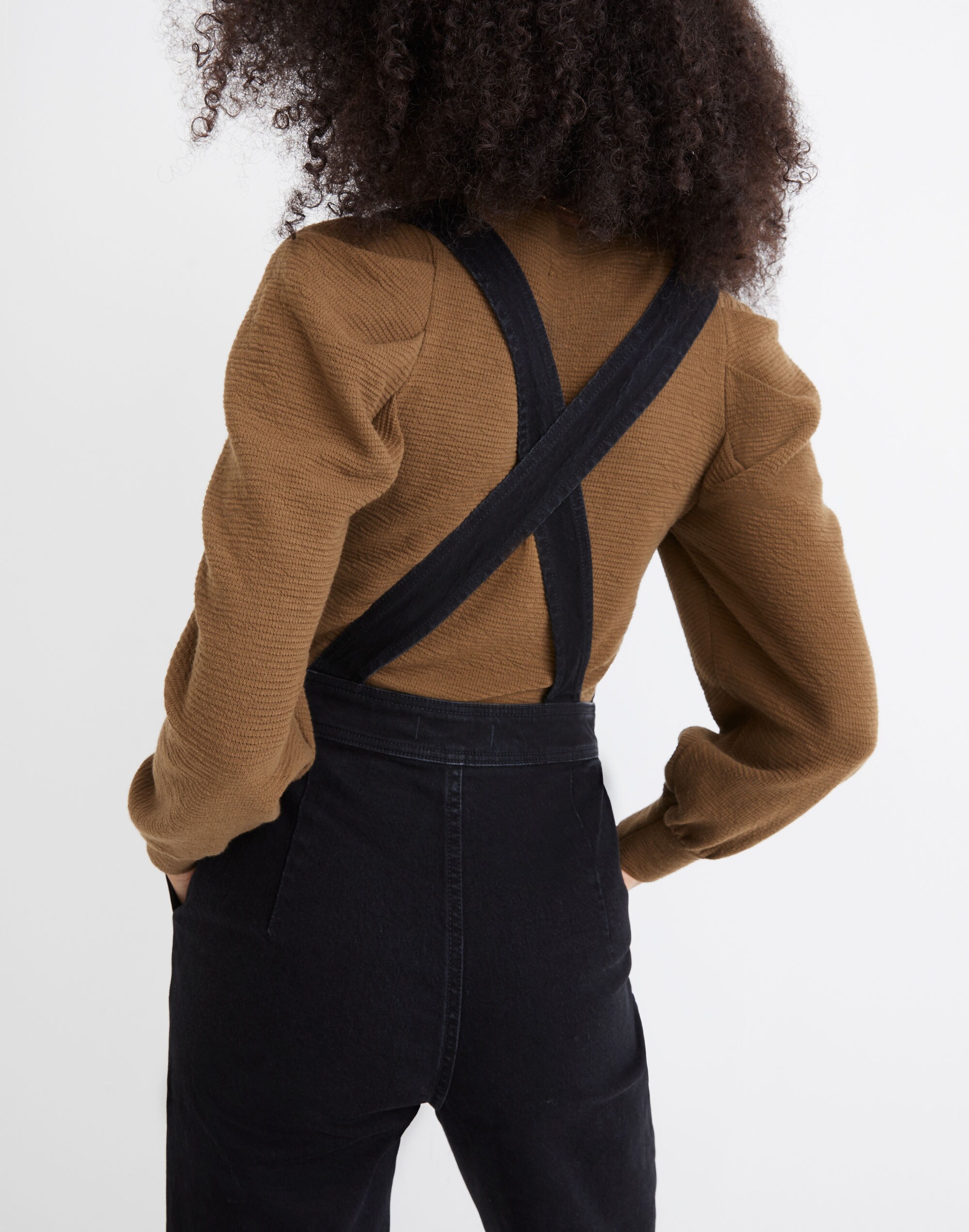 Denim Cross-Back Jumpsuit in Clybourn Wash