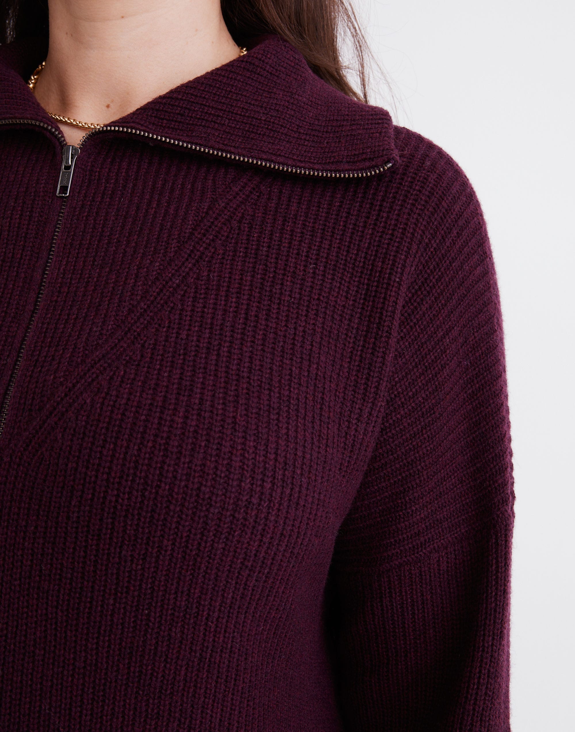 Ribbed Half-Zip Sweater Dress