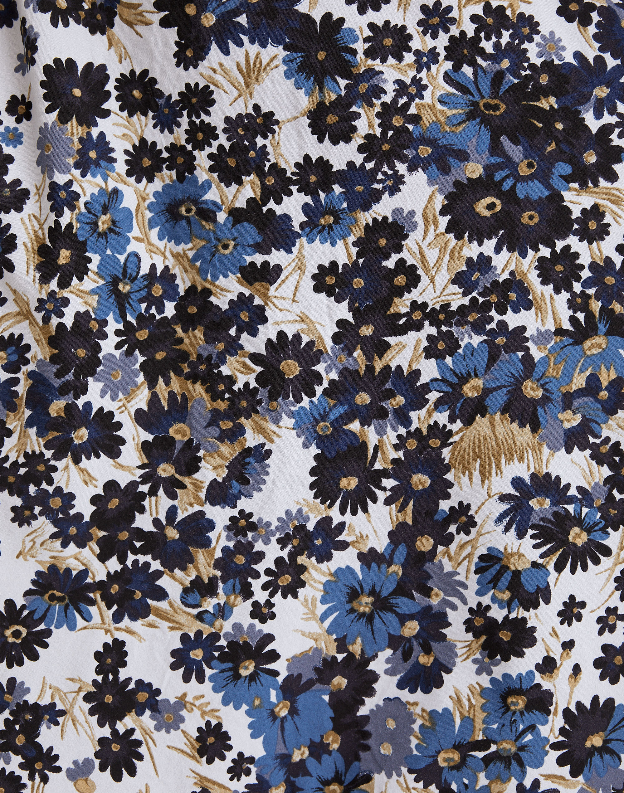 Drawstring Faux-Wrap Midi Dress in Daisy Reverie