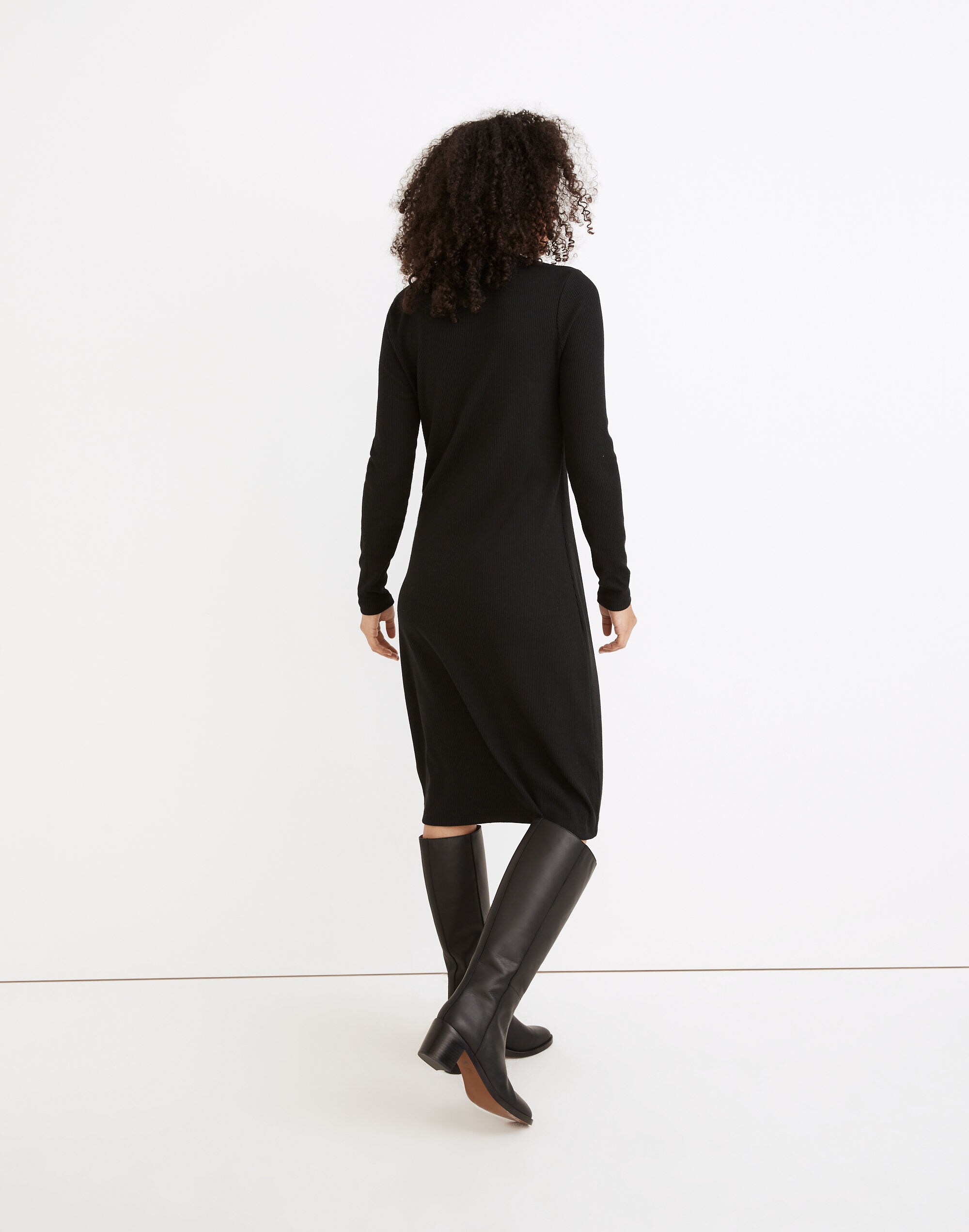 Long-Sleeve Pocket Tee Dress