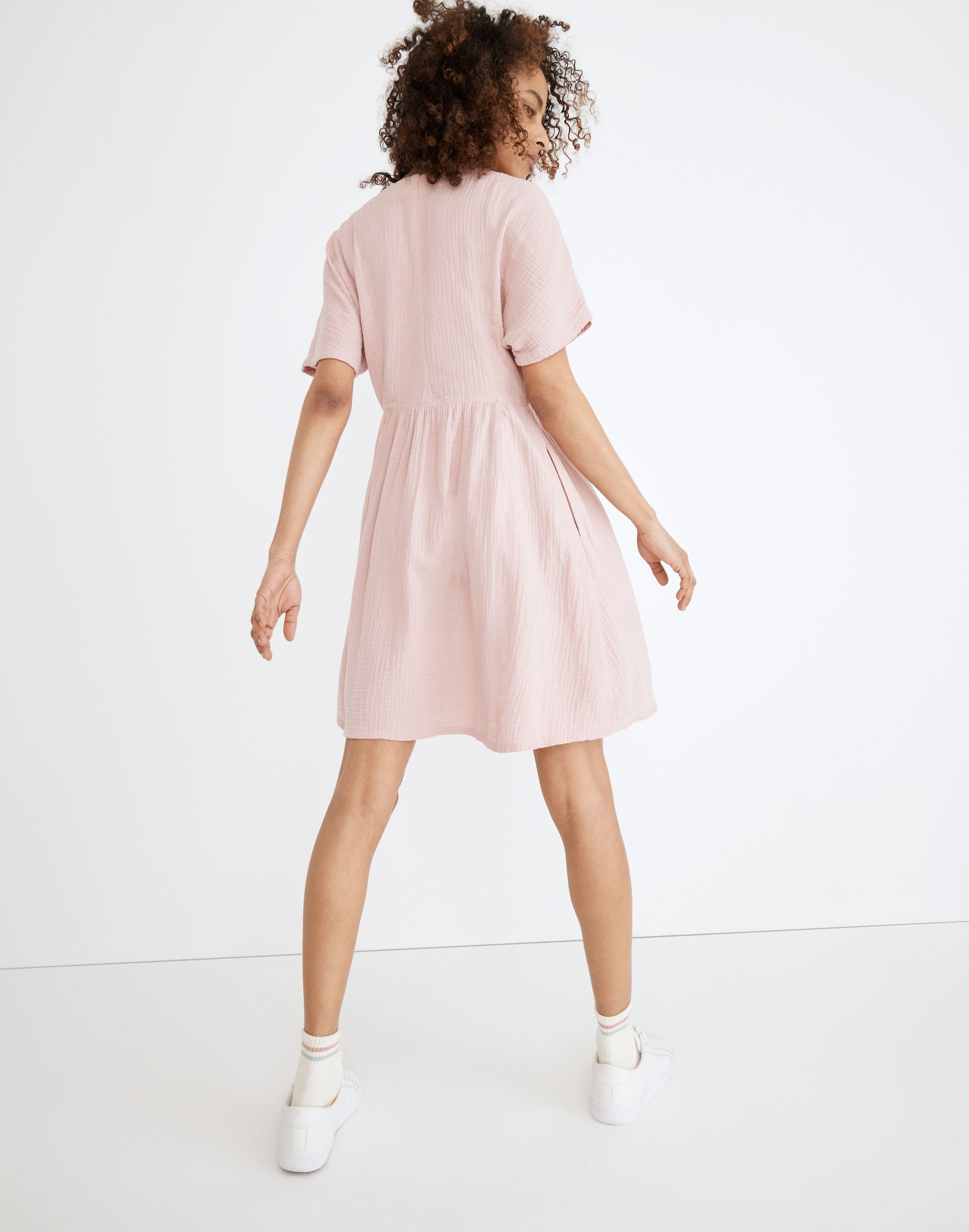 Lightspun Button-Front Mini Dress