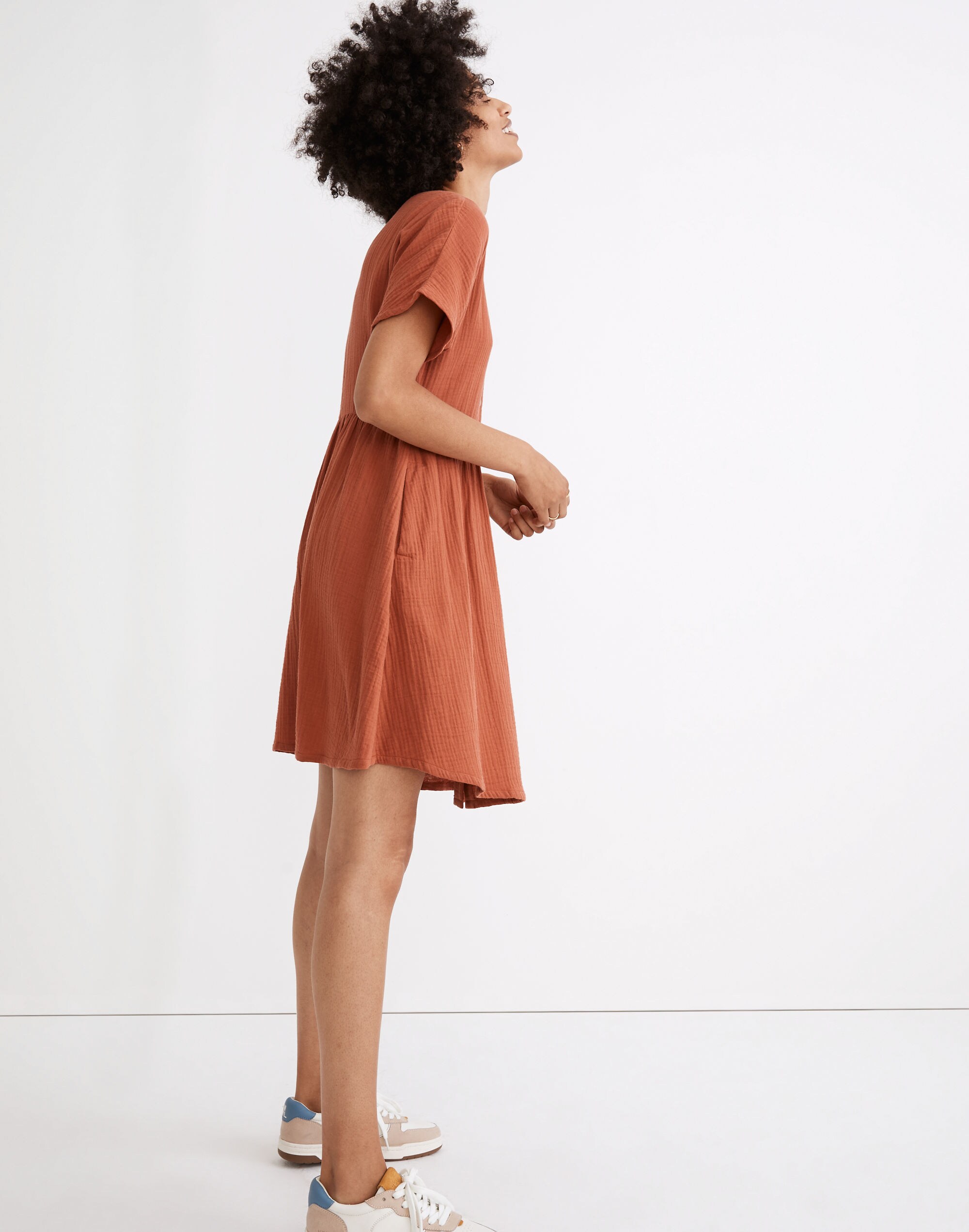 Lightspun Button-Front Mini Dress