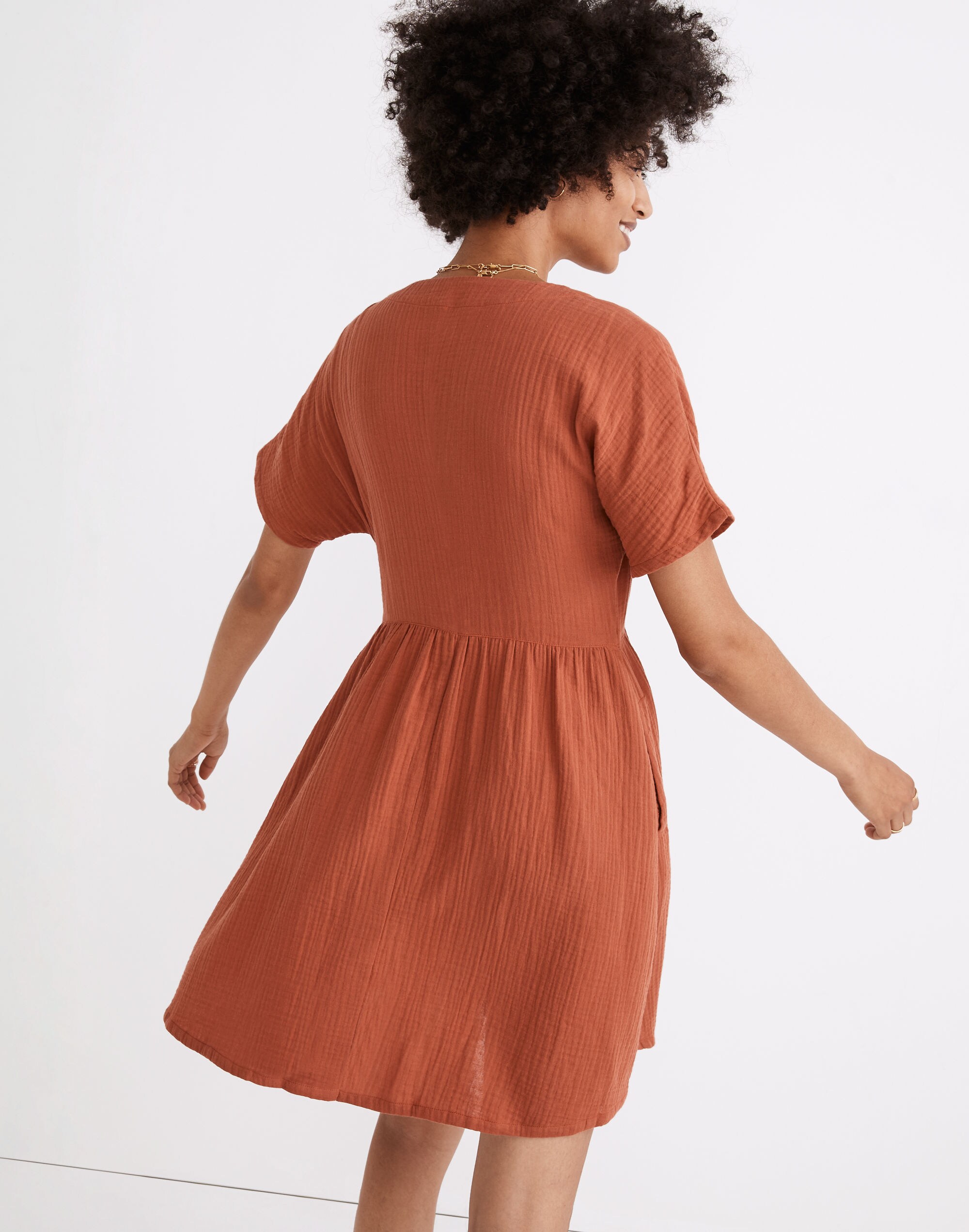 Lightspun Button-Front Mini Dress