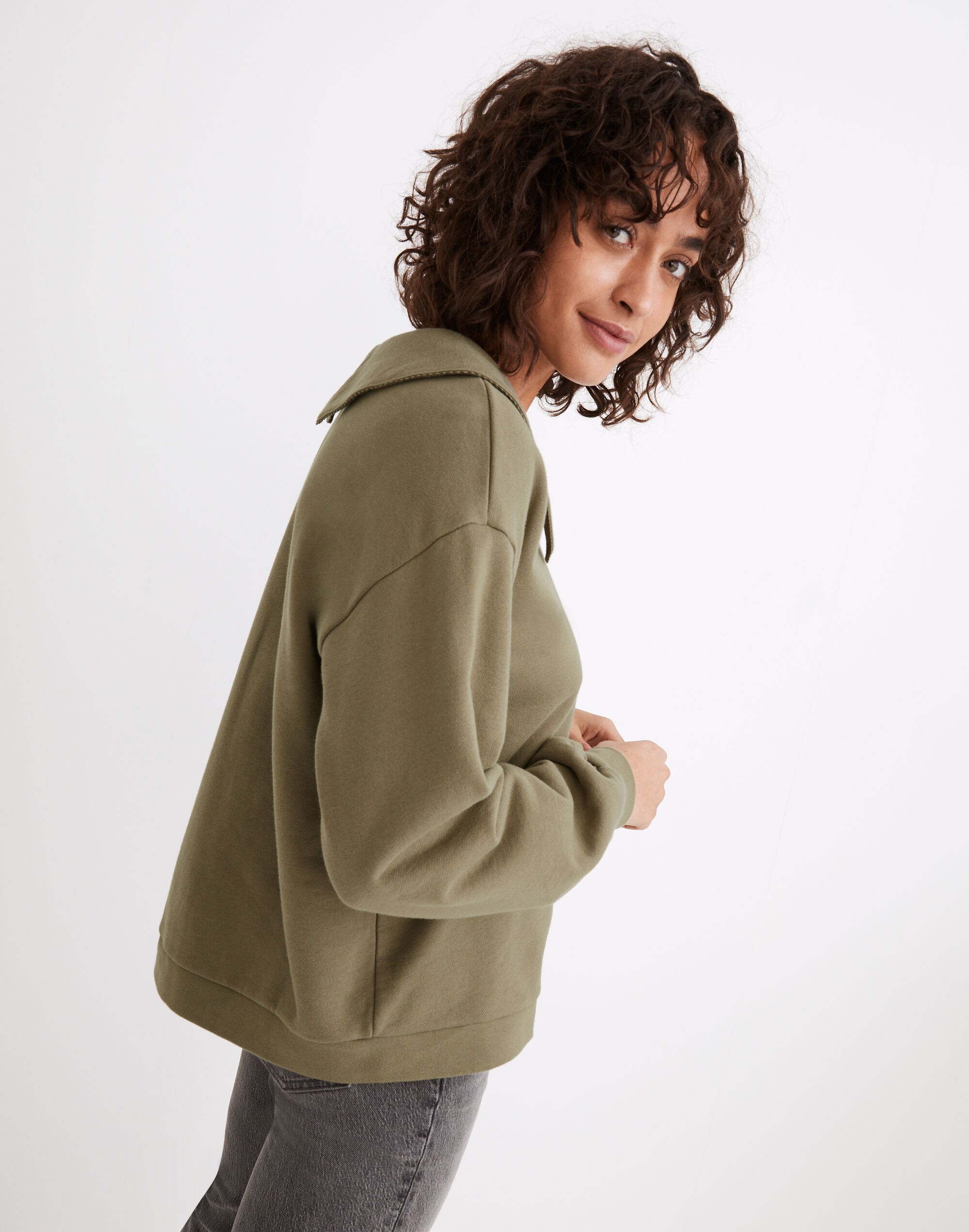 (Re)sourced Cotton Collared Sweatshirt
