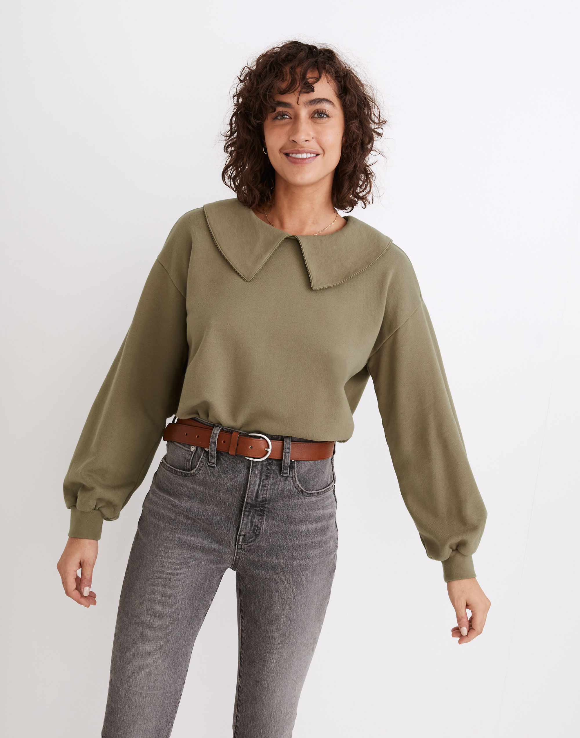 (Re)sourced Cotton Collared Sweatshirt