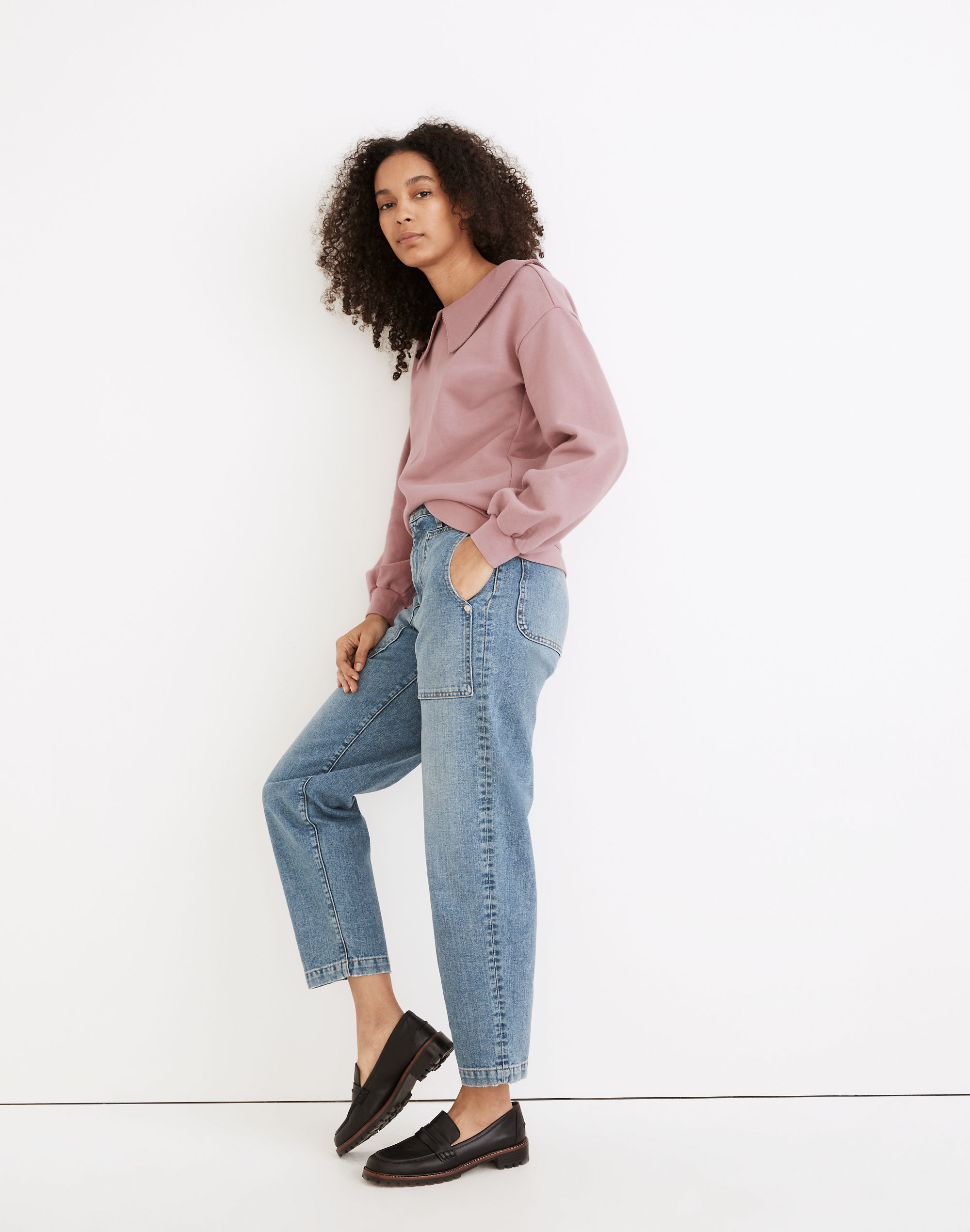 (Re)sourced Cotton Collared Sweatshirt