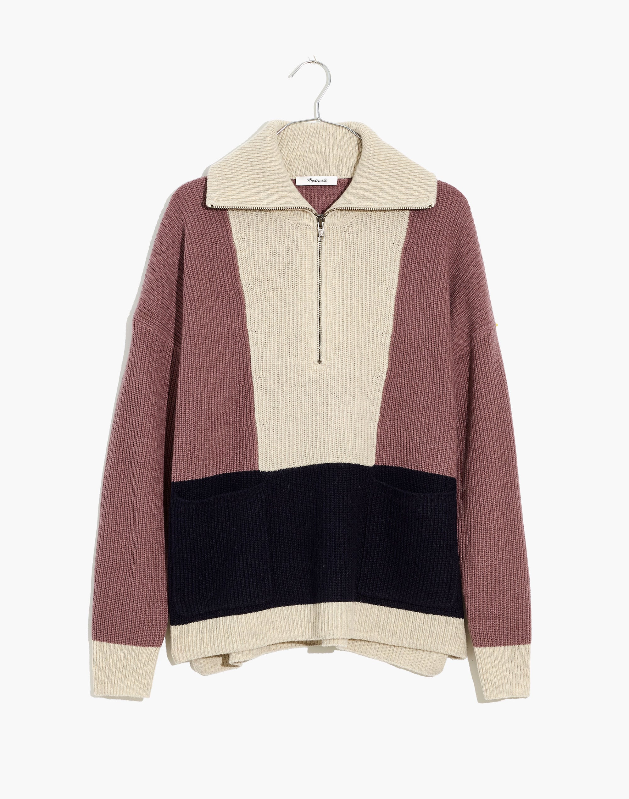 Glenbrook Half-Zip Pullover Sweater in Colorblock | Madewell
