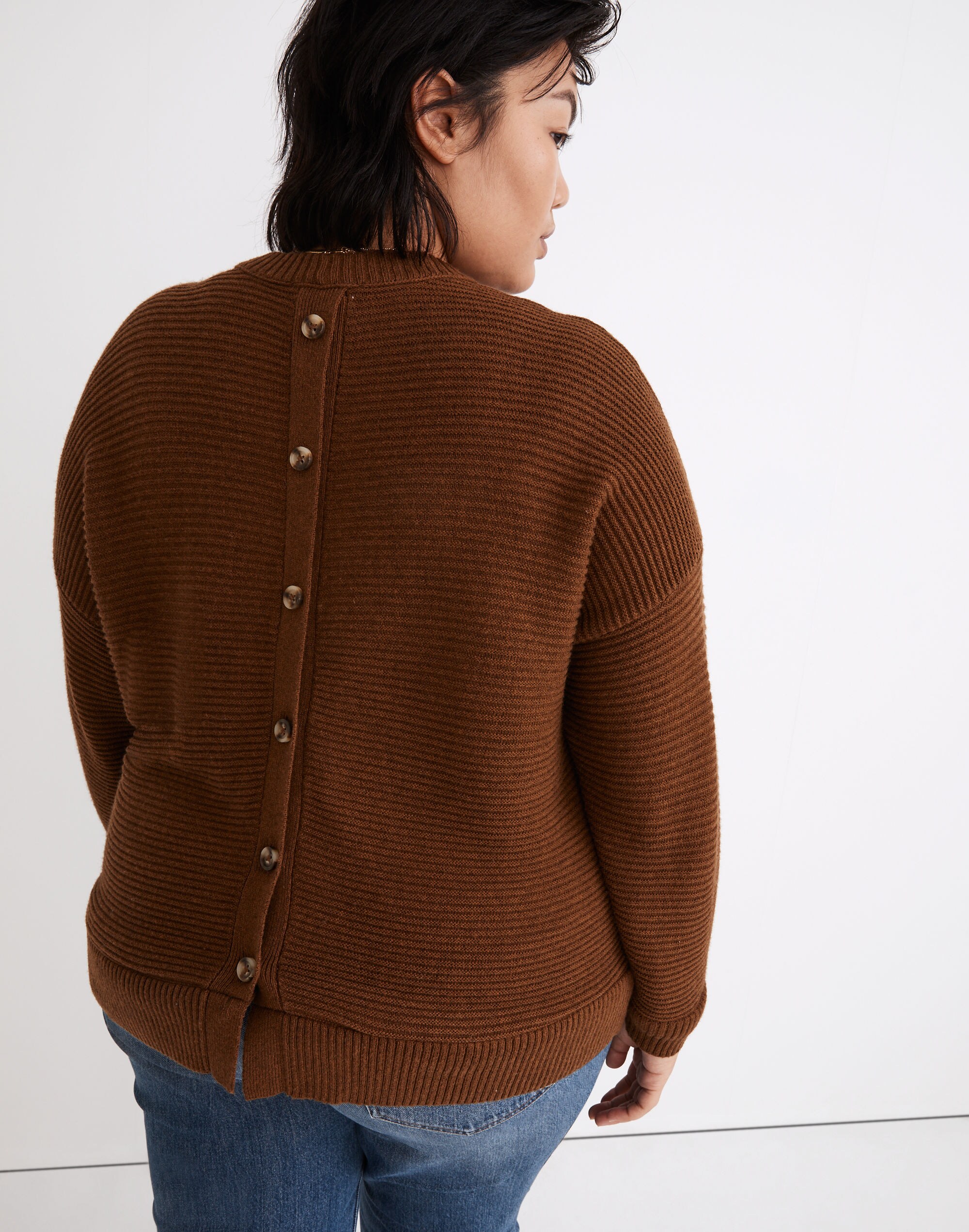 Plus Greensboro Button-Back Sweater