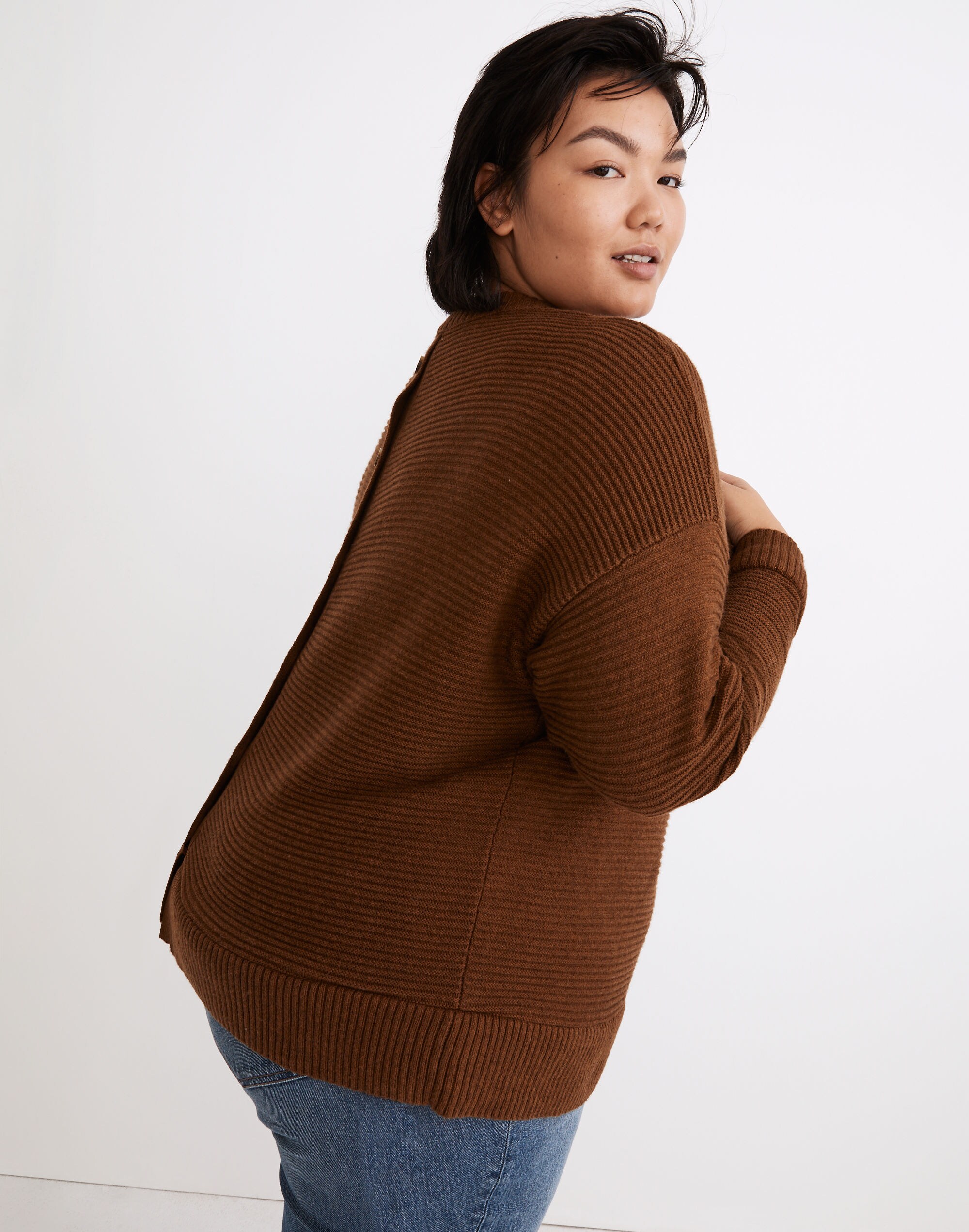 Plus Greensboro Button-Back Sweater