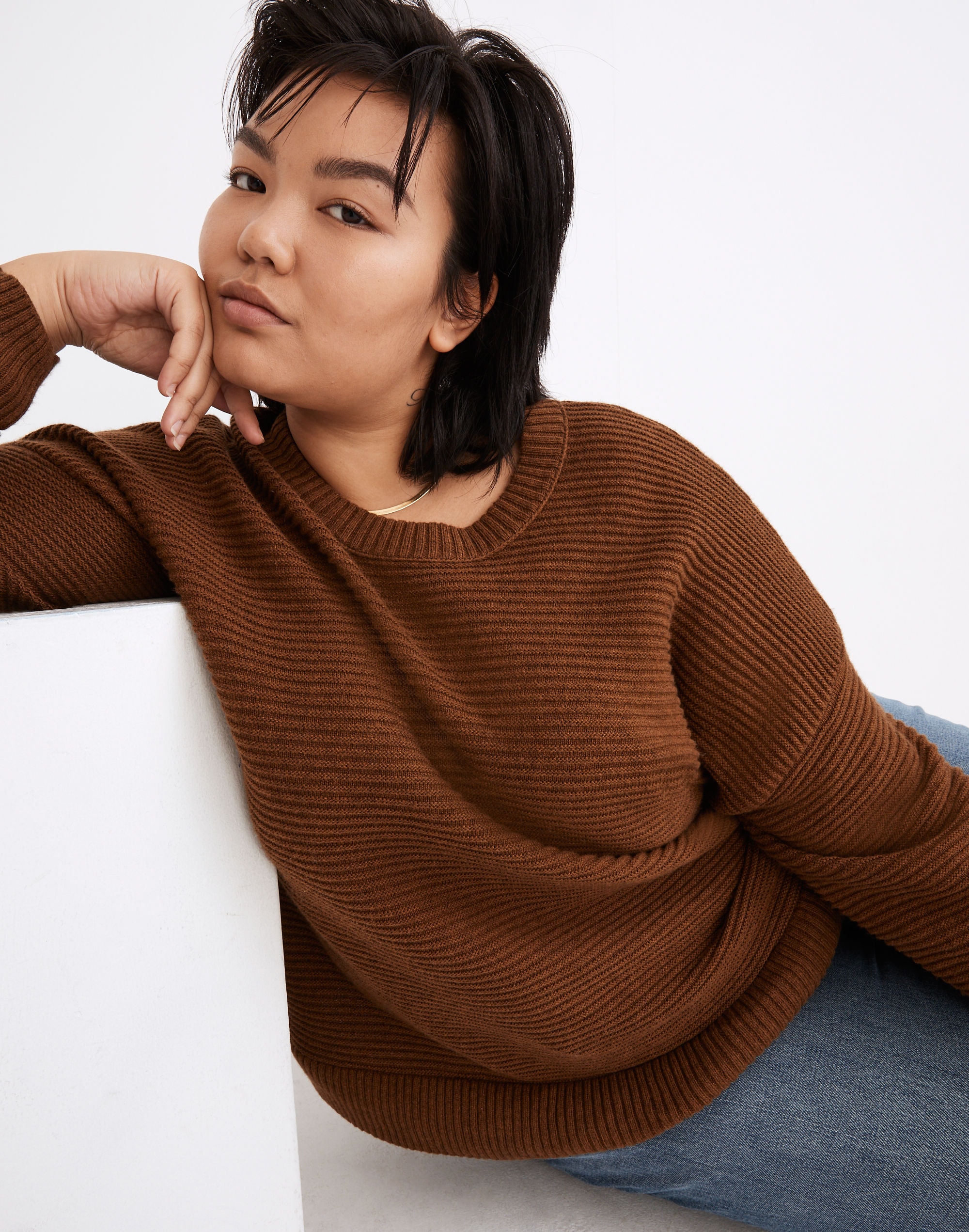 Plus Greensboro Button-Back Sweater