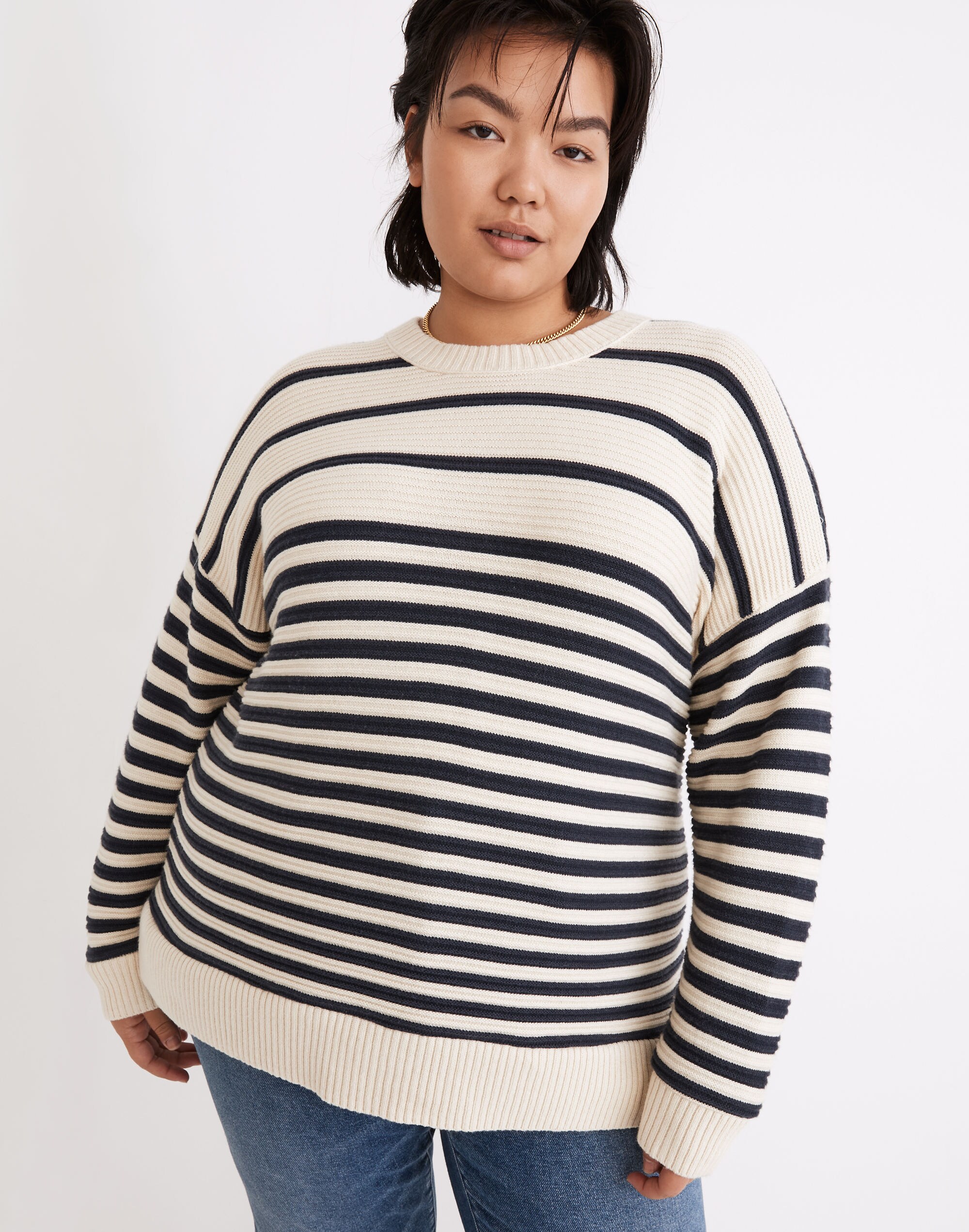 Plus Greensboro Button-Back Sweater