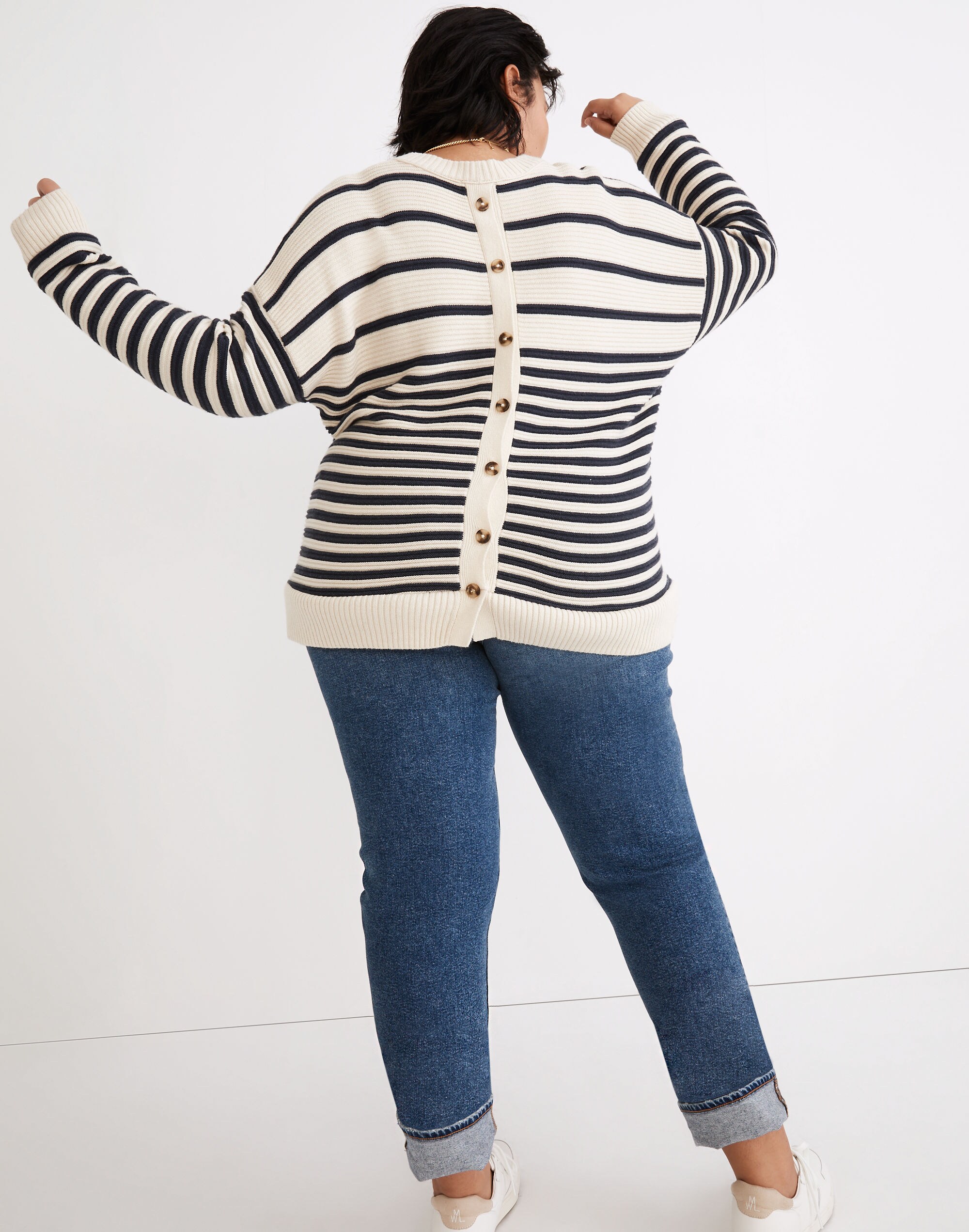 Plus Greensboro Button-Back Sweater