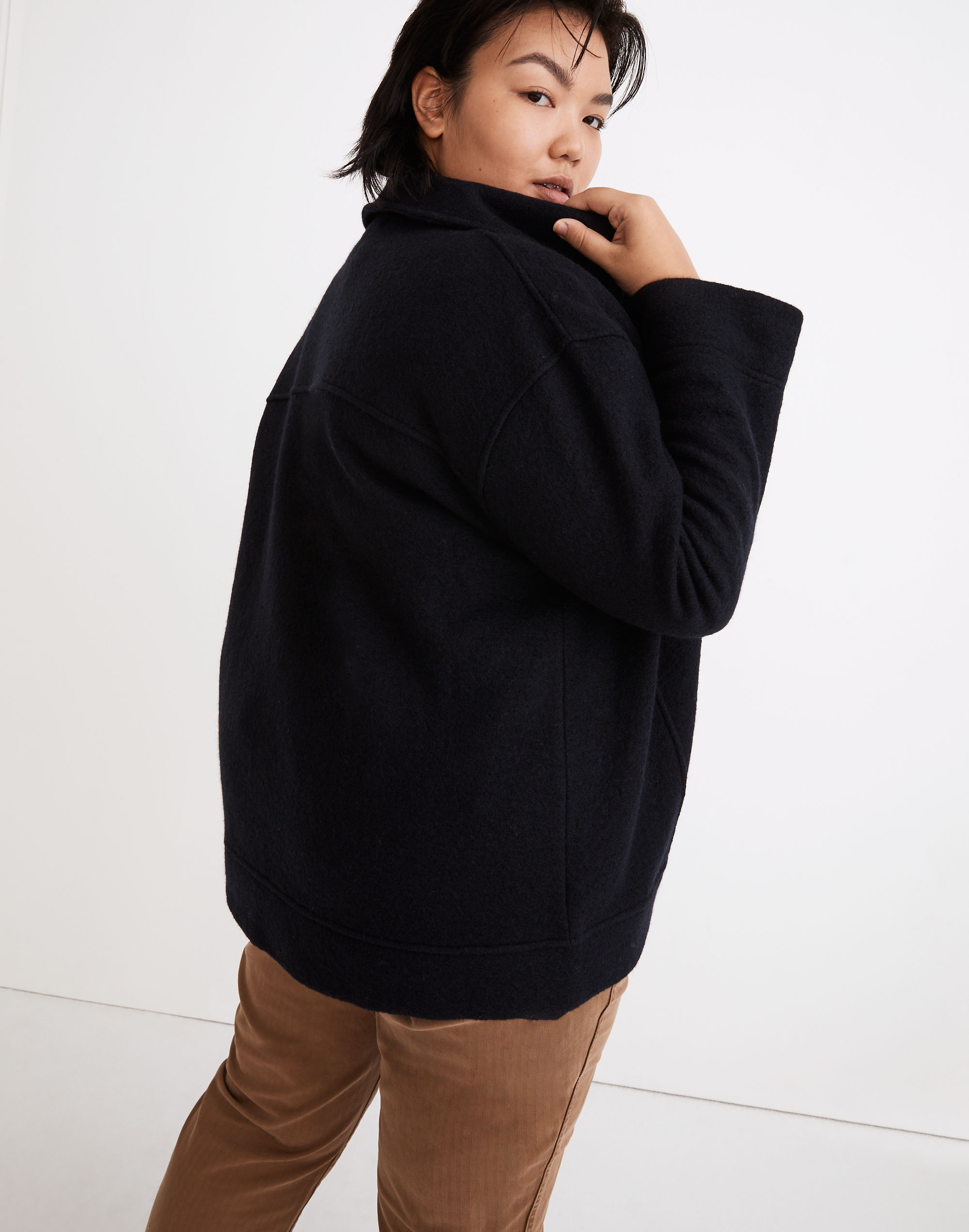 Plus Boiled Wool Bridgman Sweater-Jacket