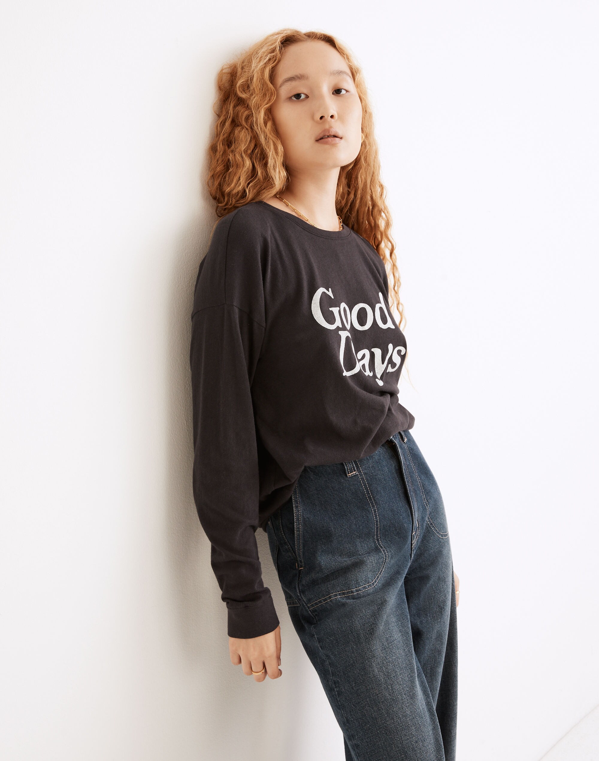 Good Days Graphic Softfade Cotton Long-Sleeve Tee