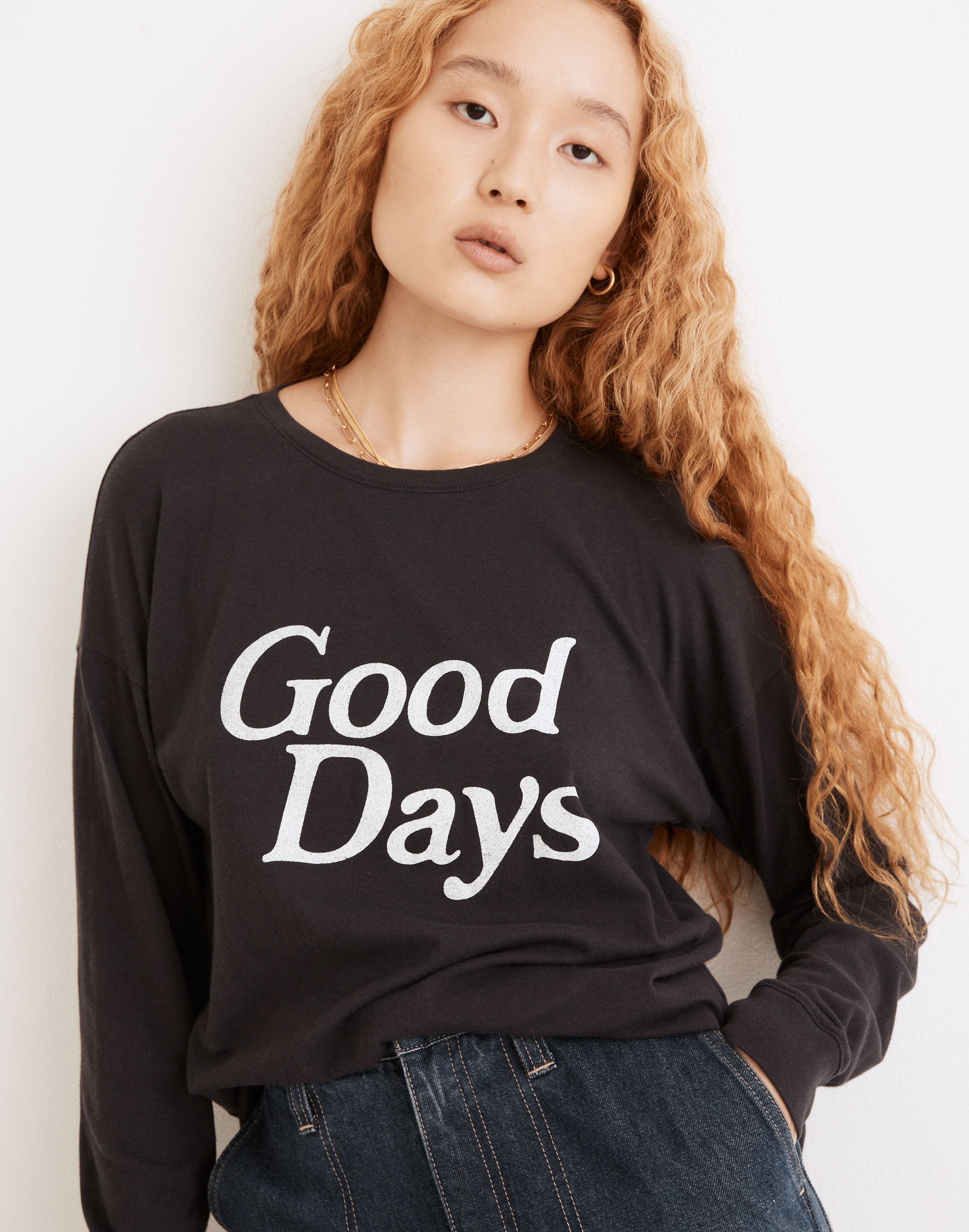 Good Days Graphic Softfade Cotton Long-Sleeve Tee