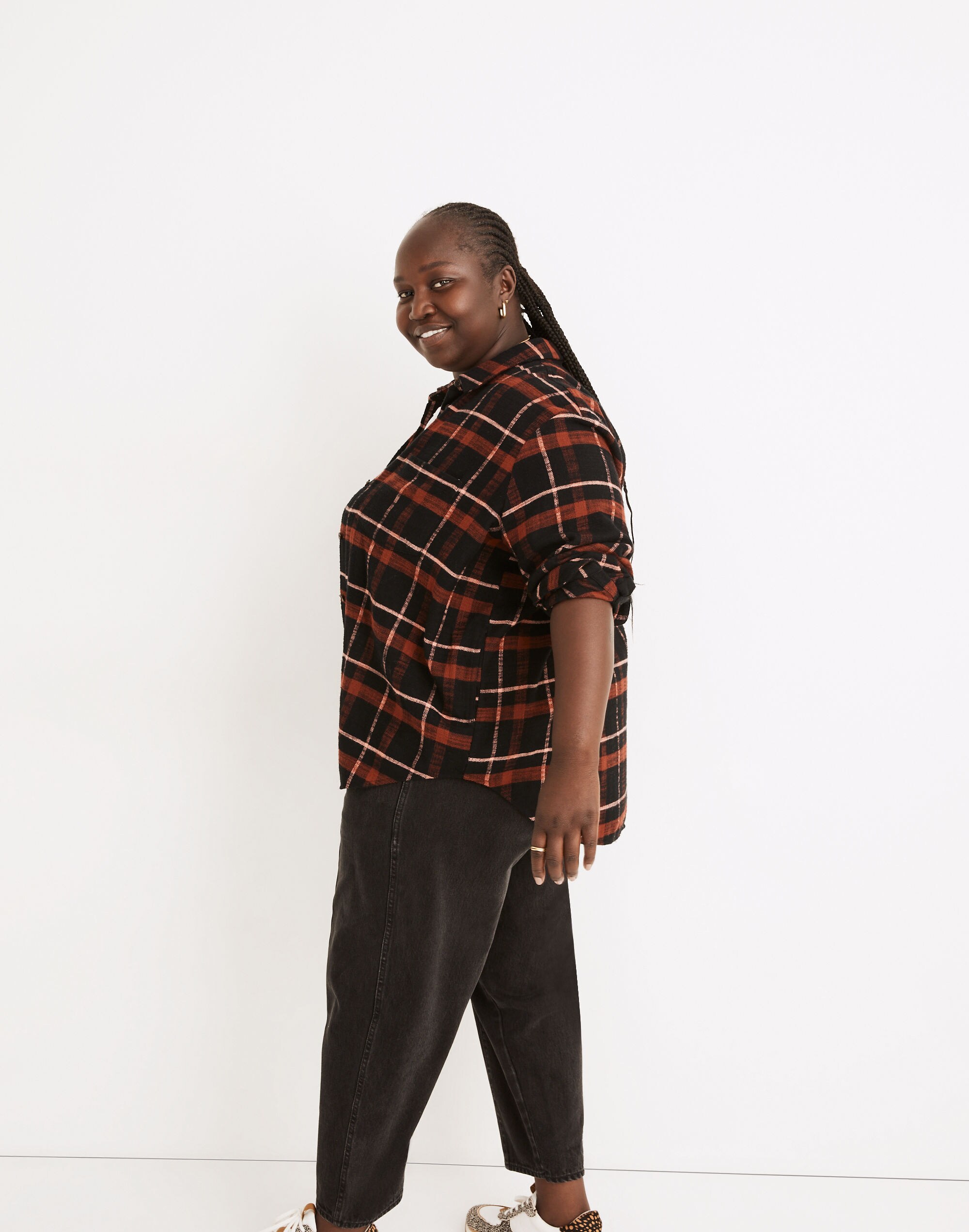 Plus Flannel Sunday Shirt in Evins Plaid