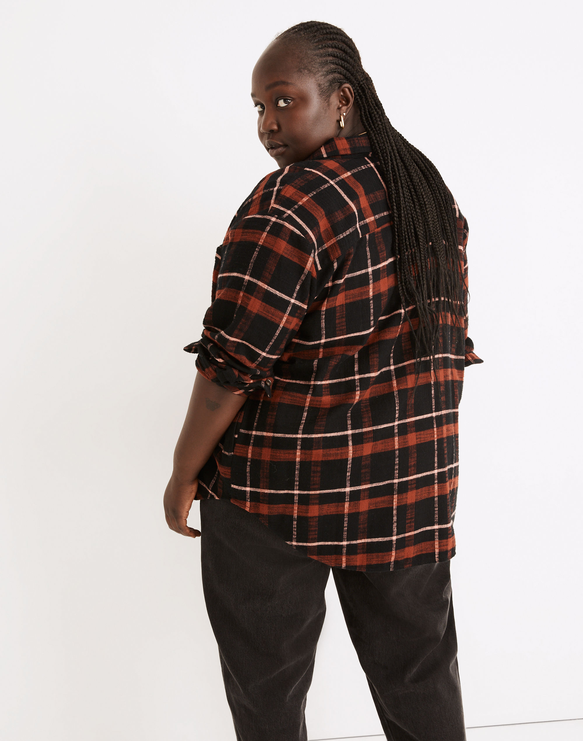 Plus Flannel Sunday Shirt in Evins Plaid