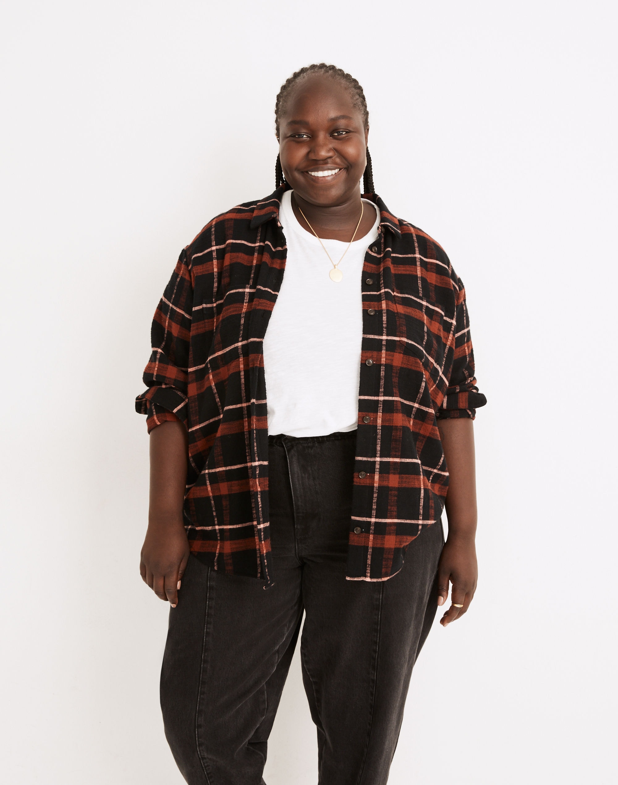 Plus Flannel Sunday Shirt in Evins Plaid