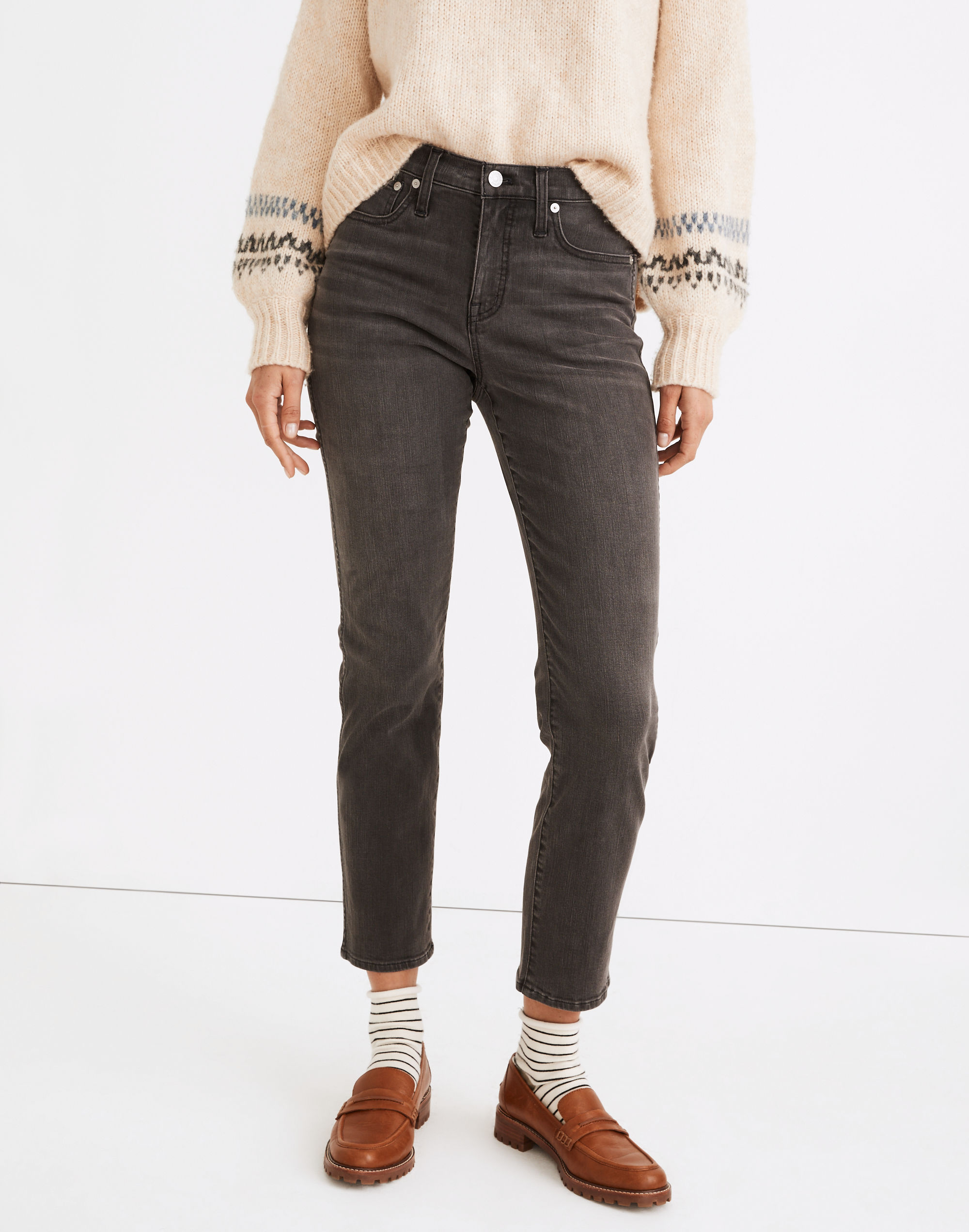 Petite Mid-Rise Stovepipe Jeans in Bridley Wash