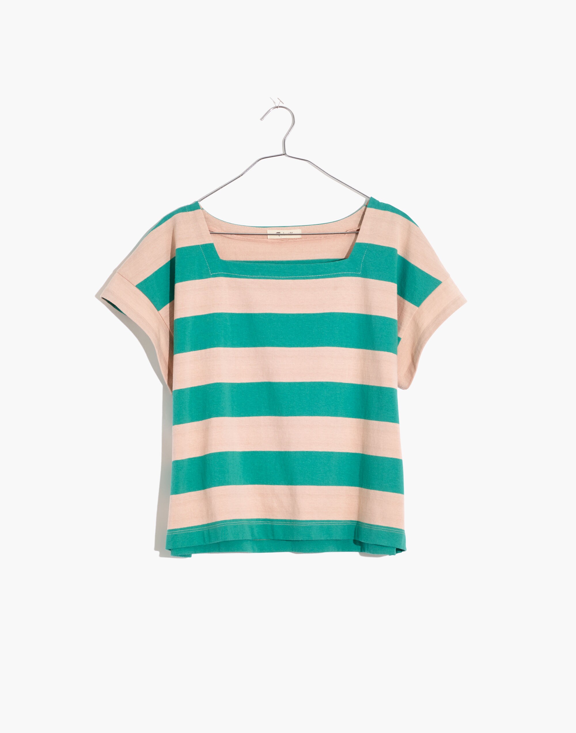 Knit Square-Neck Top in Stripe