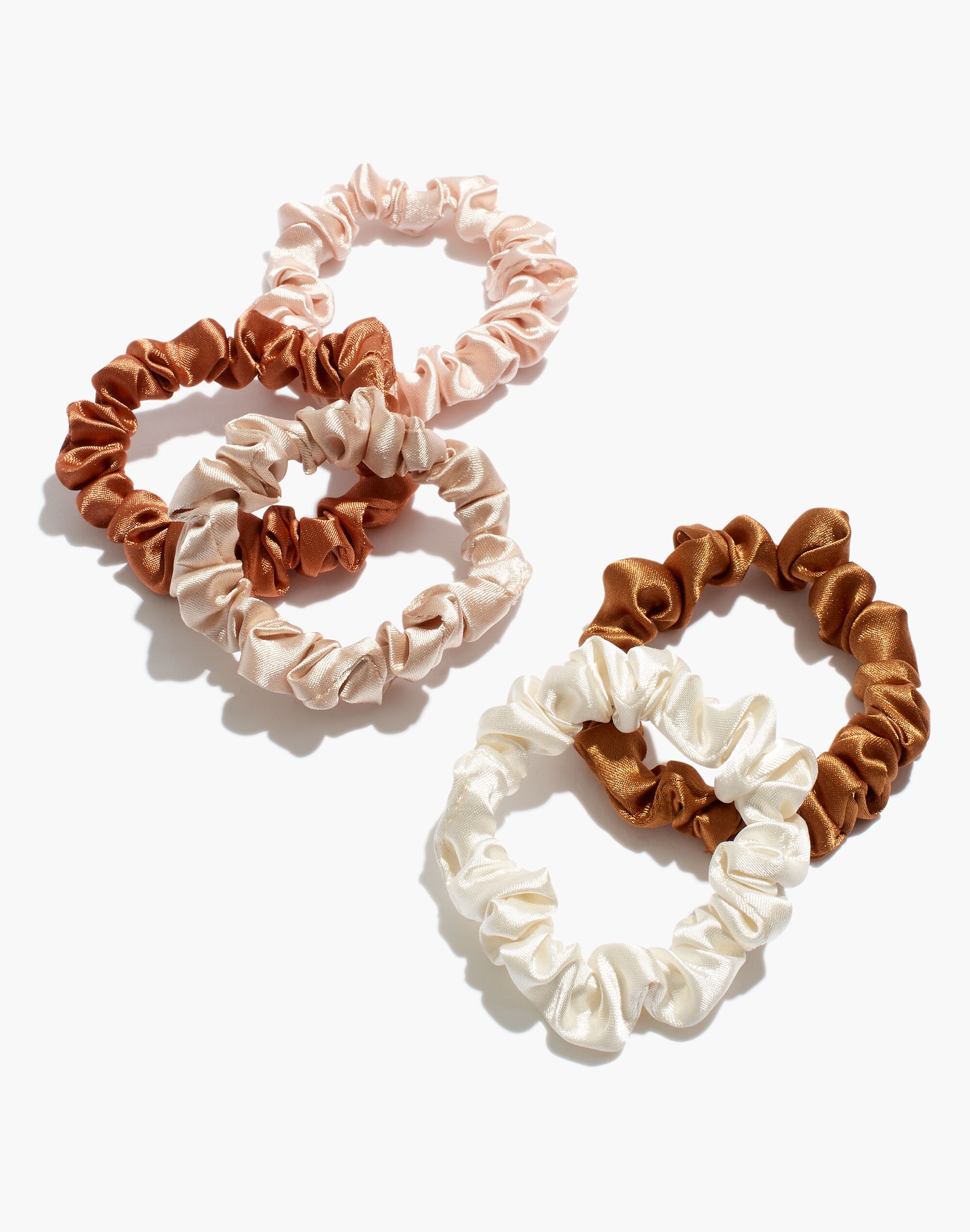 Five-Pack Satin Skinny Scrunchie Set