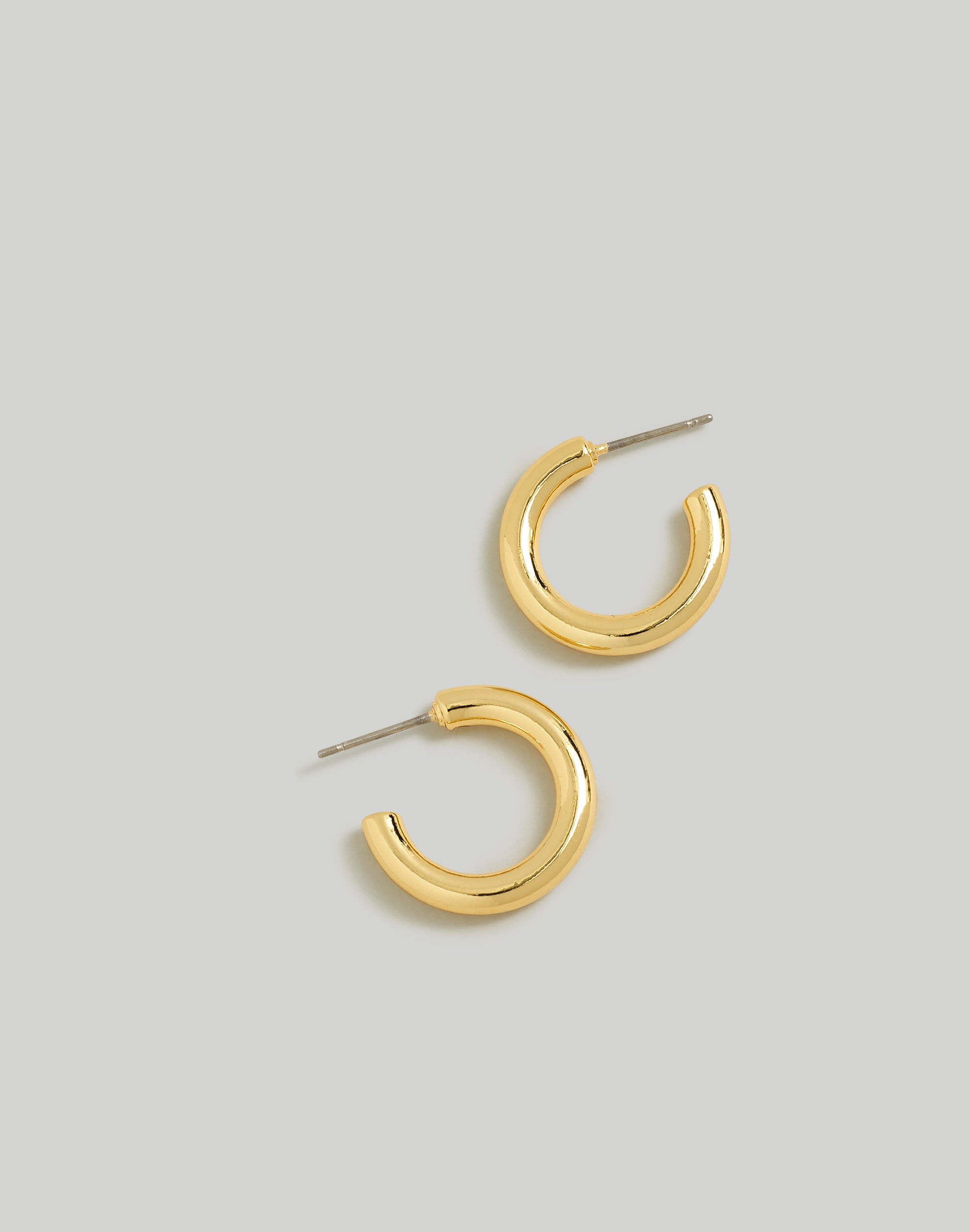 Mw Chunky Small Hoop Earrings In Pale Gold
