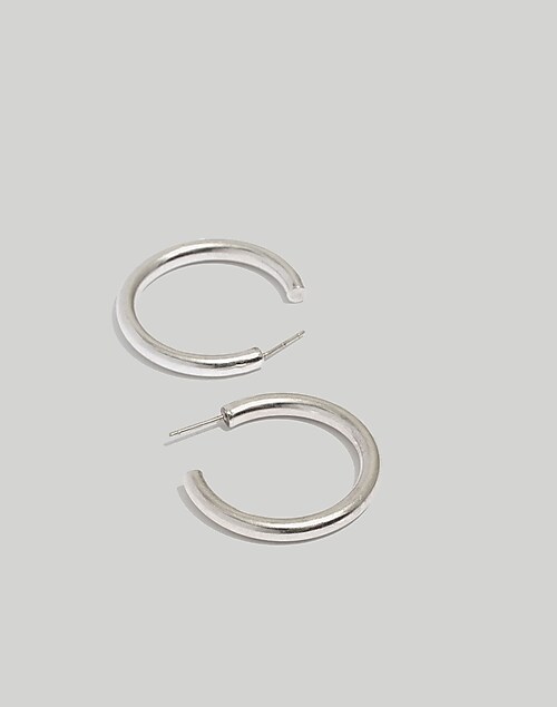 Sterling Silver Petite Thick Hoop Earrings